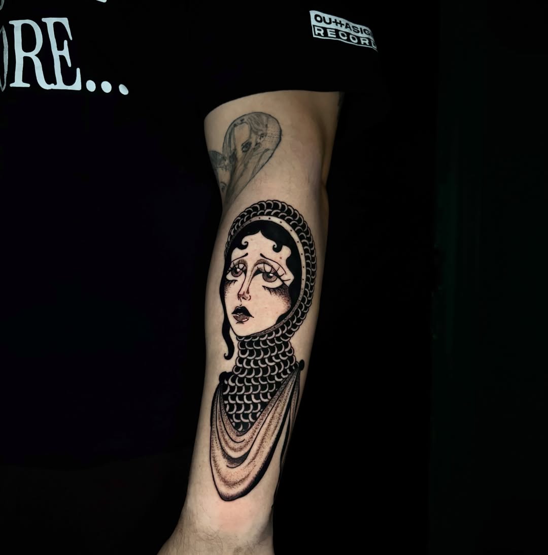 Tattoo by @call.me.crybabyy — american_traditional, black_and_grey