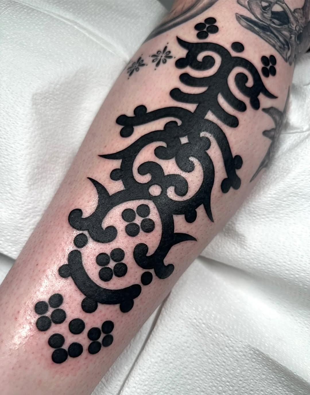 Tattoo by @krystaltattoo — tribal, blackwork