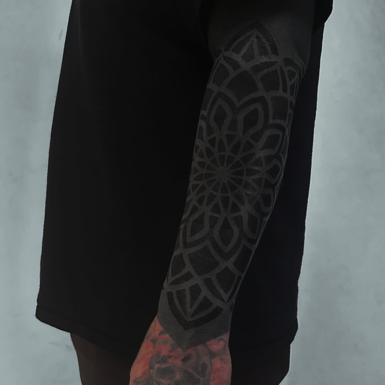 Geometric pattern geometric tattoo on the forearm by Ryan Spencer - San Diego Tattoo Artist