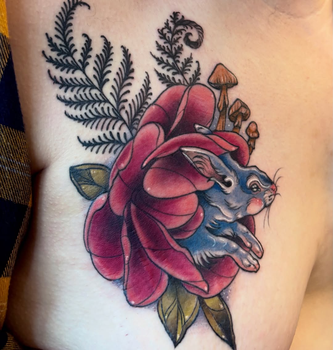 Neo-traditional tattoo by Cricket Elijah Cervidae