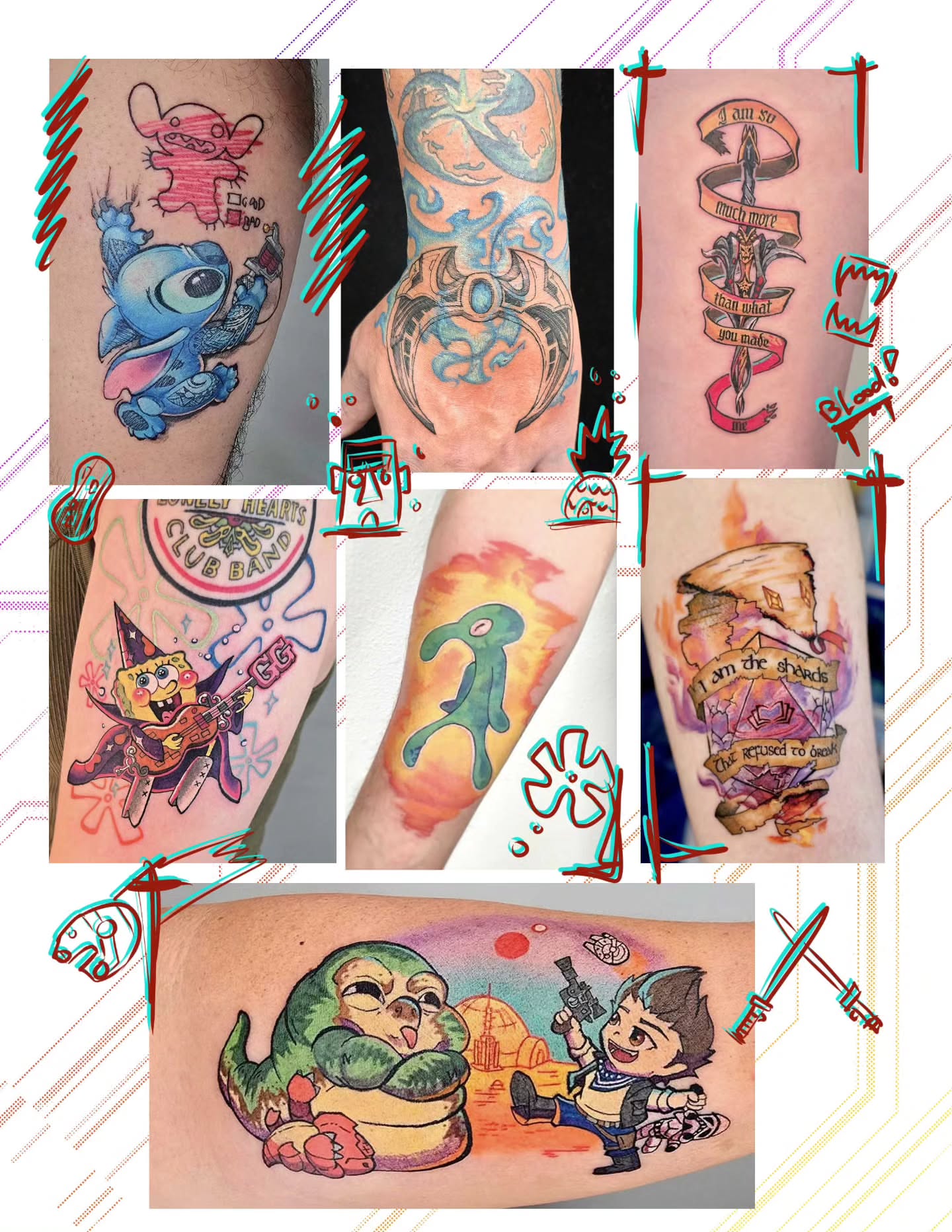 Lilo & Stitch dotwork tattoo on the forearm by Tucker