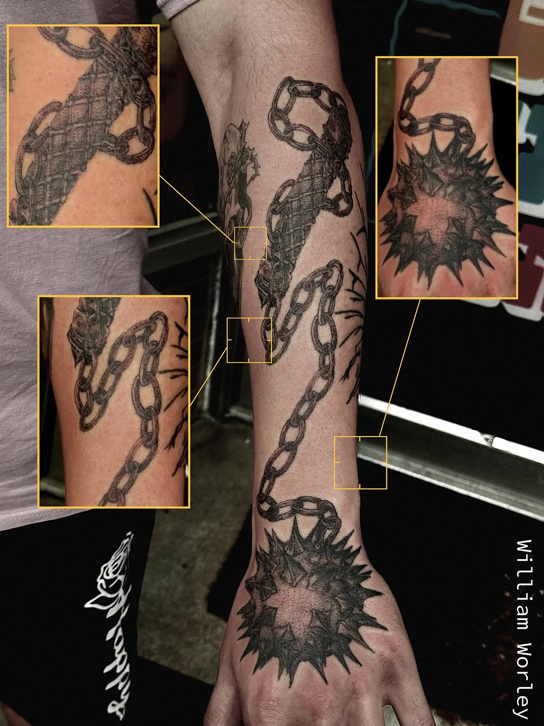 Tattoo by @worleytattoos — black_and_grey, dark_realism