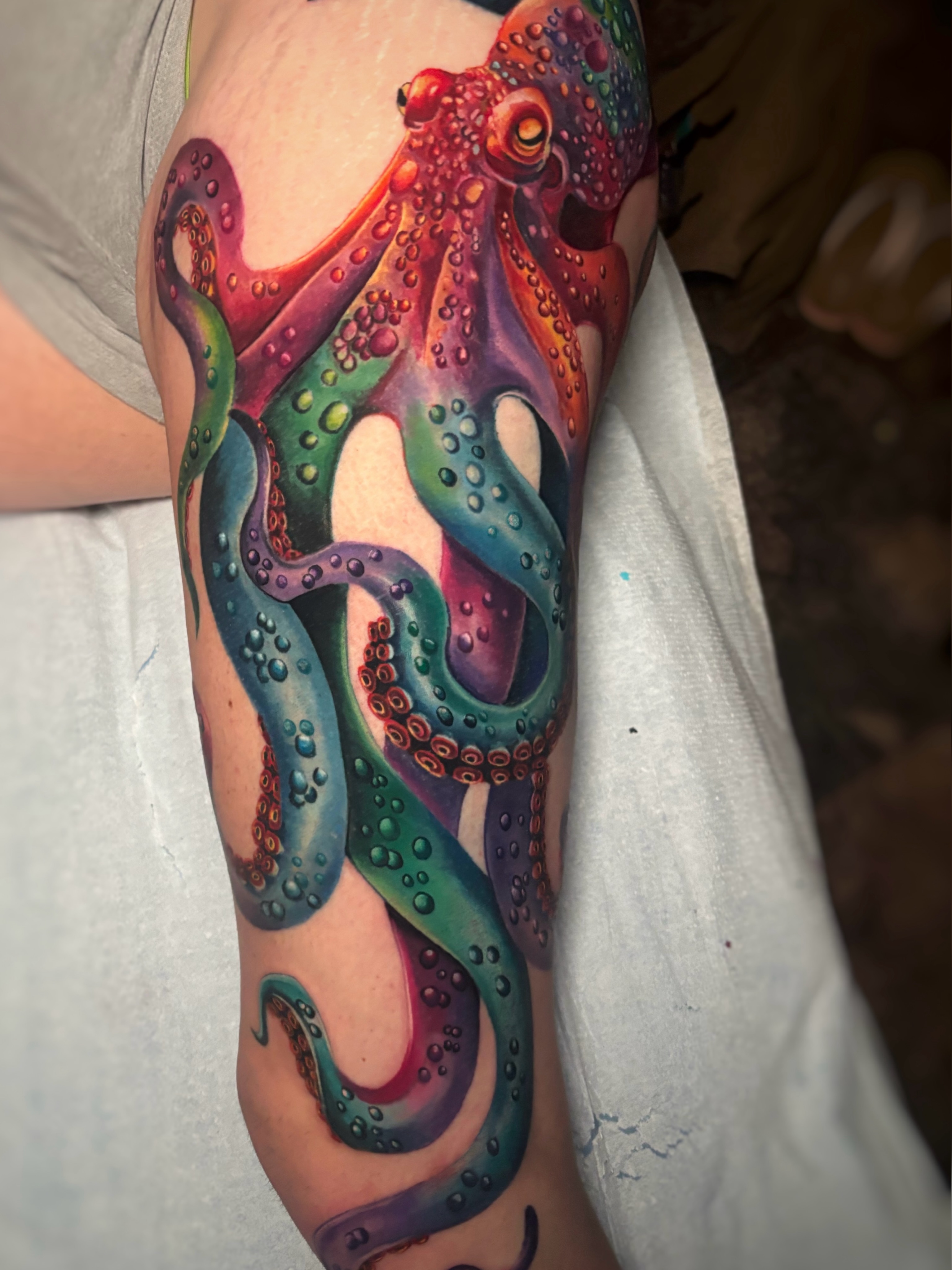 Octopus dotwork tattoo on the forearm by Marianna Lombardi