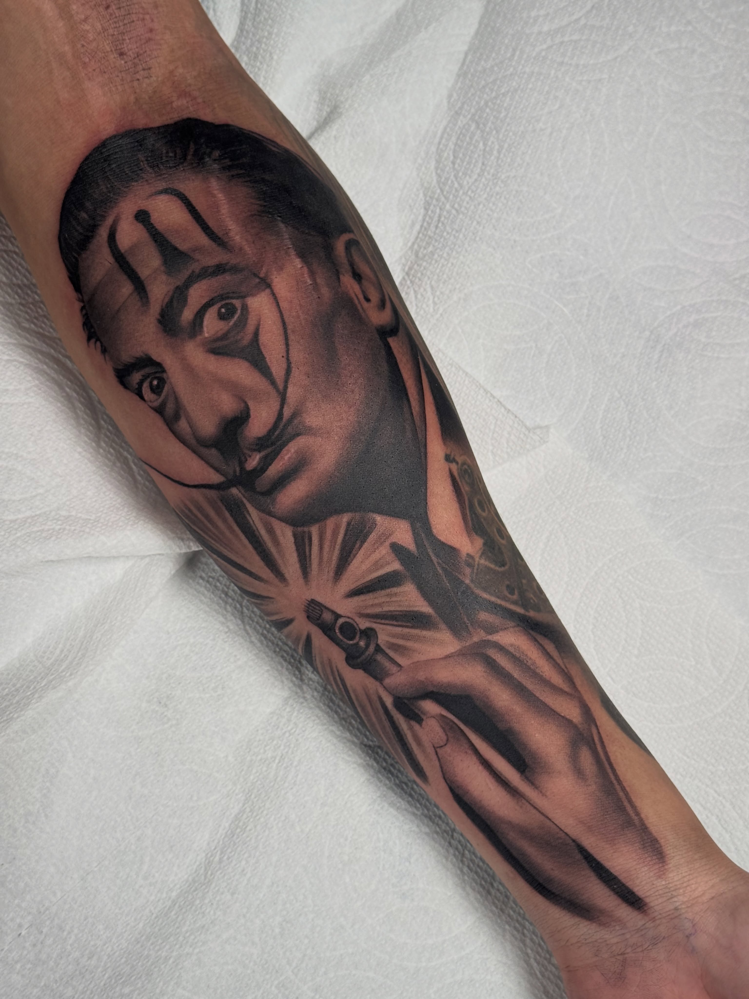 Salvador dali realism tattoo on the forearm by 🇵🇭Joseph Passion