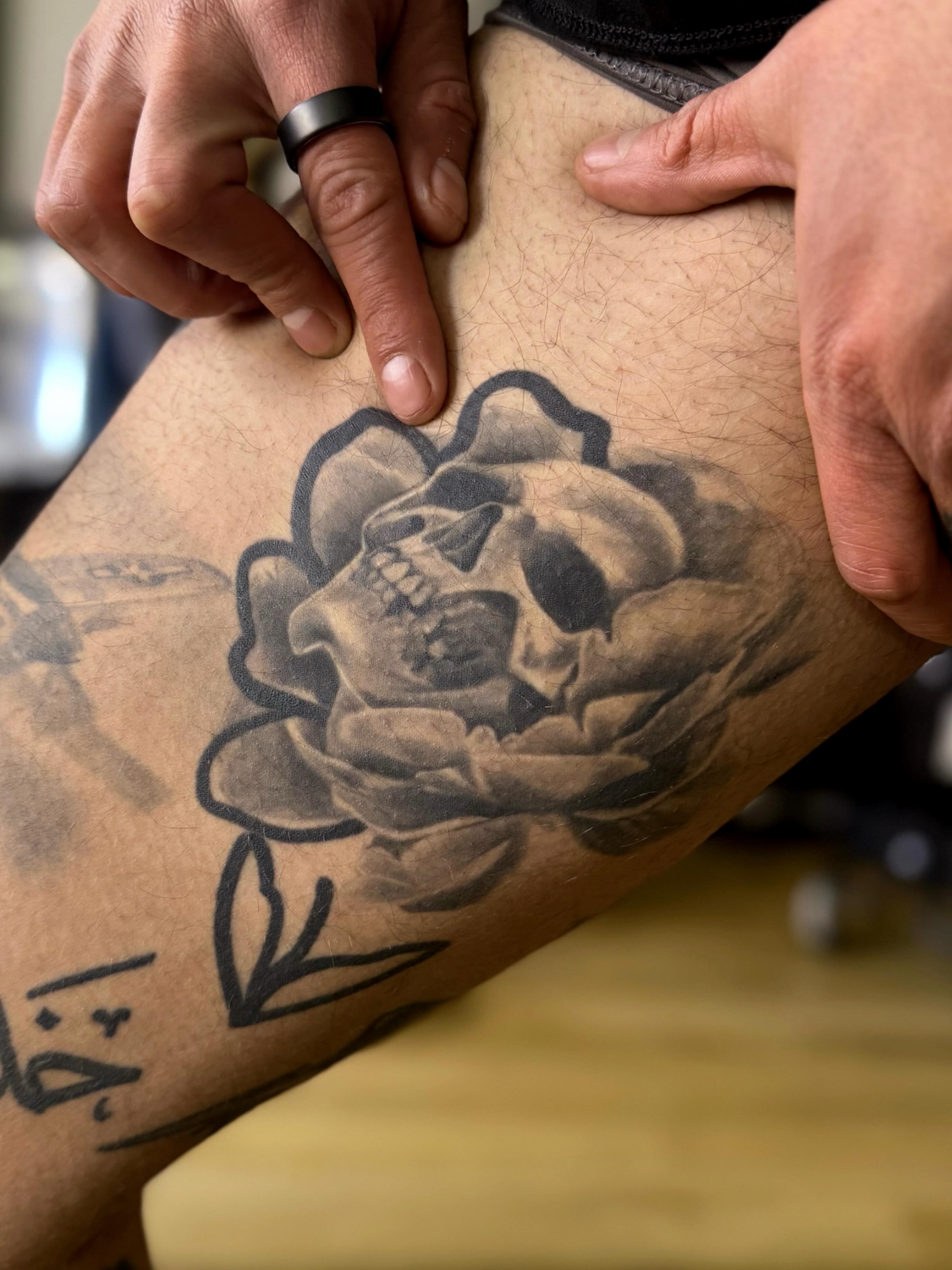 Tattoo by @eyepokes — black_and_grey