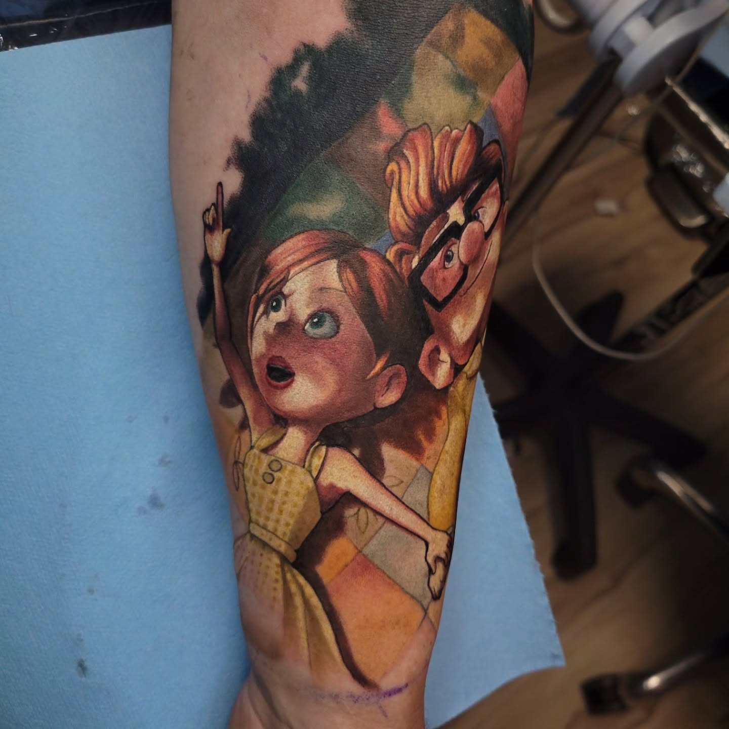 Girl and boy realism tattoo on the forearm by Bo