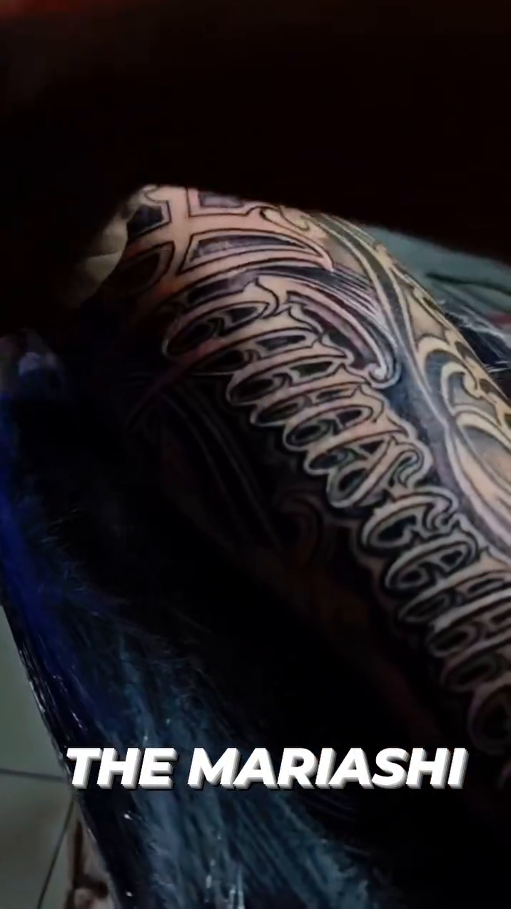 Script text blackwork tattoo by Aguascali Firme