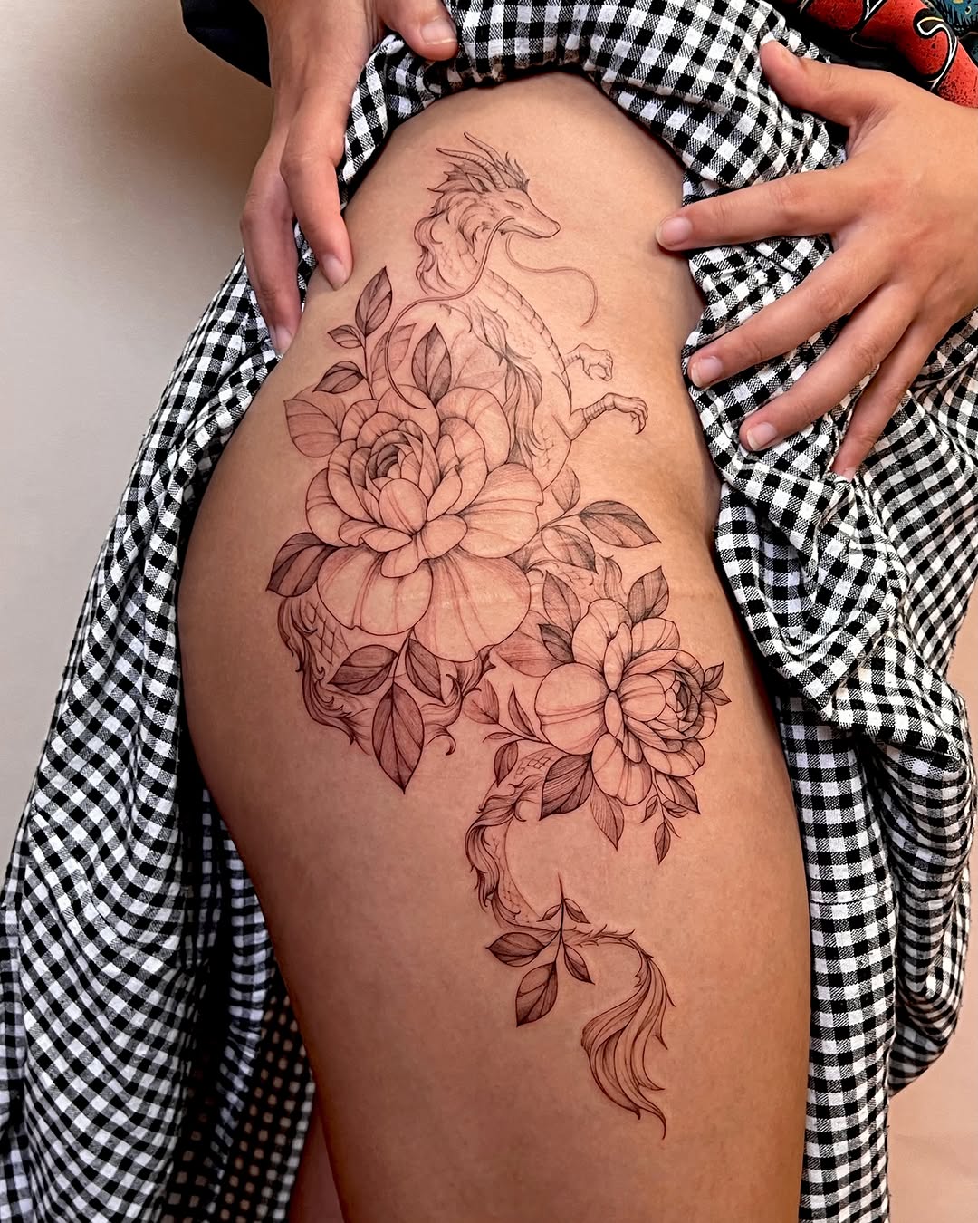 Tattoo by @tattooist_hyn — fine_line, japanese_irezumi