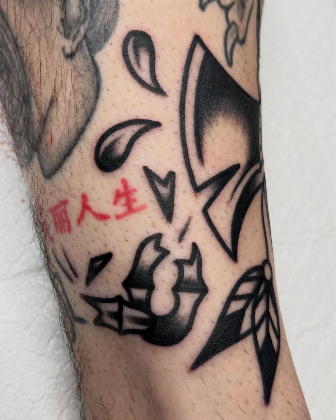 Cherry blossom black and grey tattoo on the forearm by 올드스쿨타투 블랙스쿨타투 부천타투 알로
