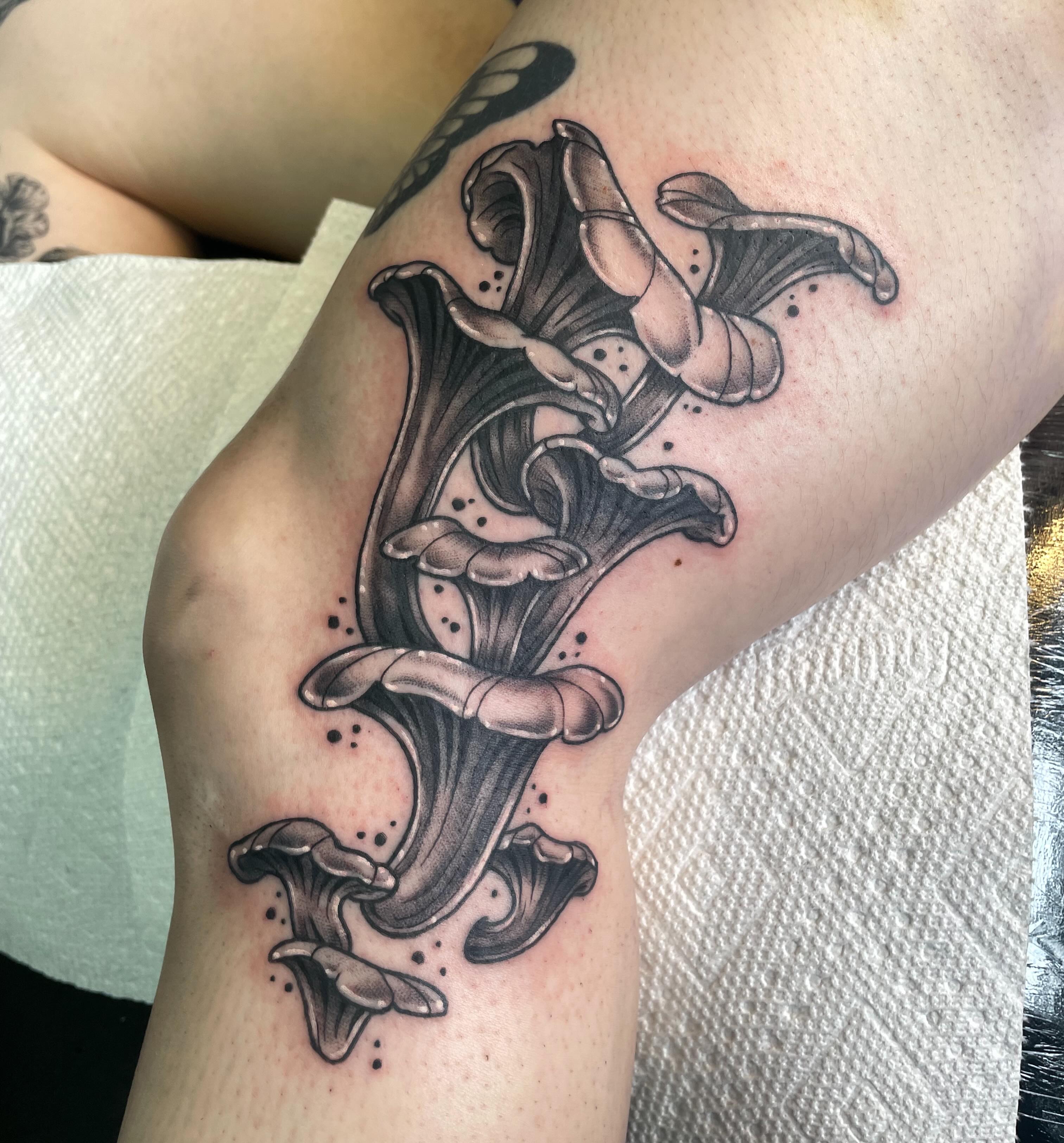 Lilies dotwork tattoo on the forearm by Eric (EK) Kuldell