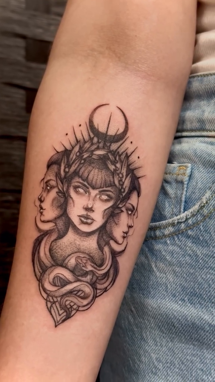 Medusa with snakes ornamental tattoo by Marlyn “Lala”
