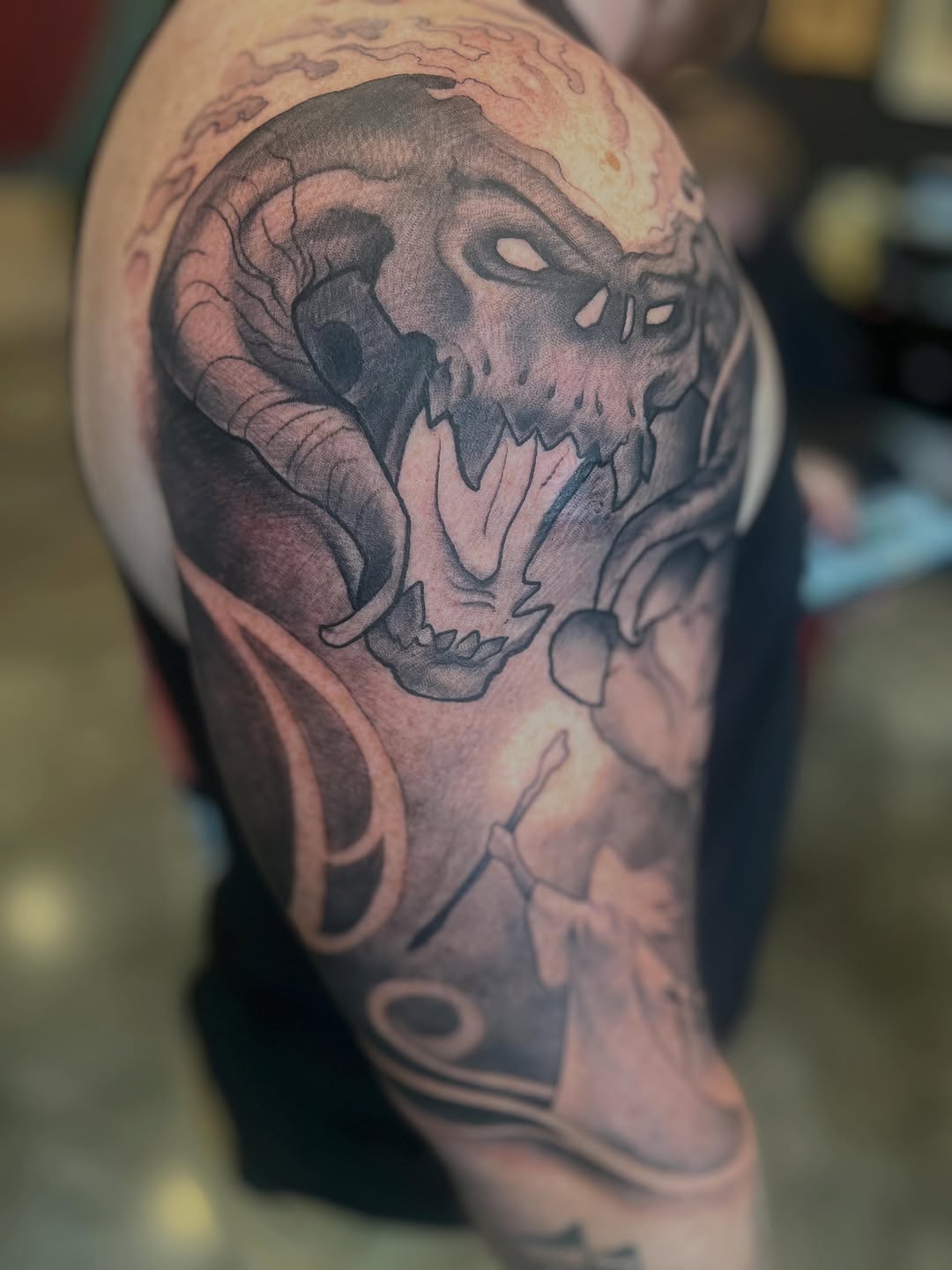Tattoo by @artbyianwhite — black_and_grey, realism