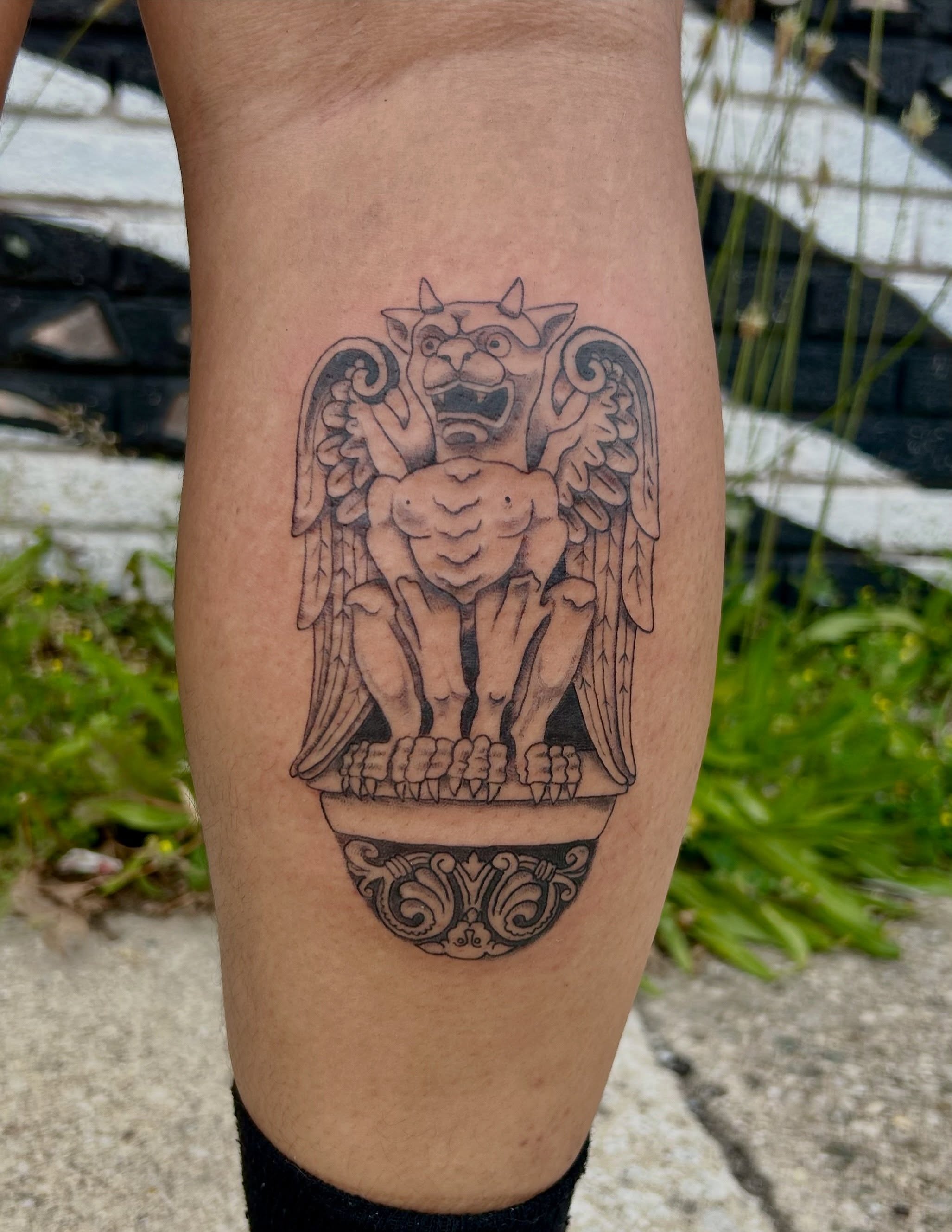 Tattoo by @erica_peebus_art — black_and_grey