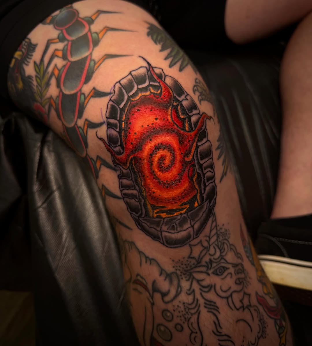 Tattoo by @electricladyink — dotwork, realism