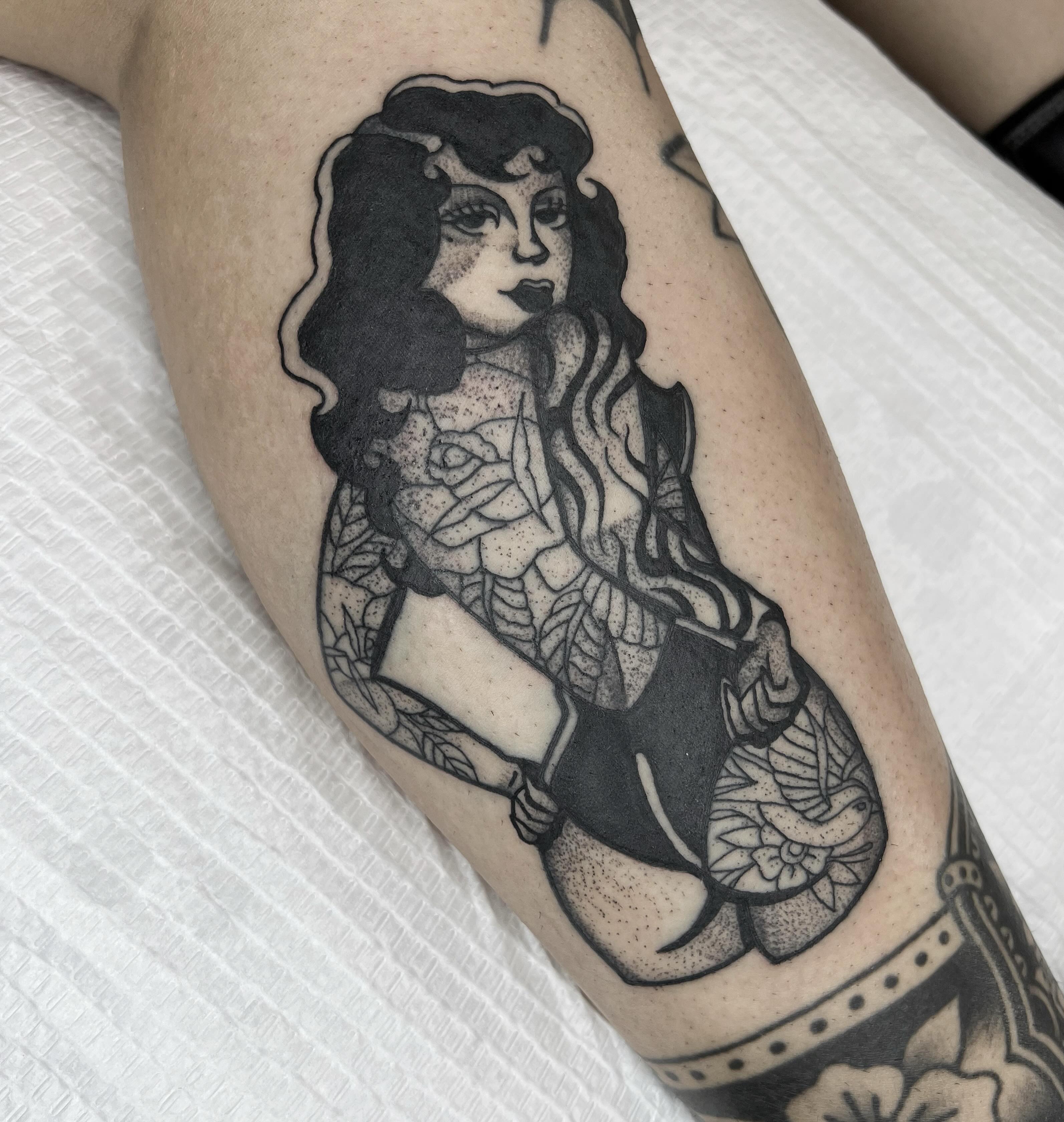 Tattoo by @themeganclifton — dotwork, black_and_grey