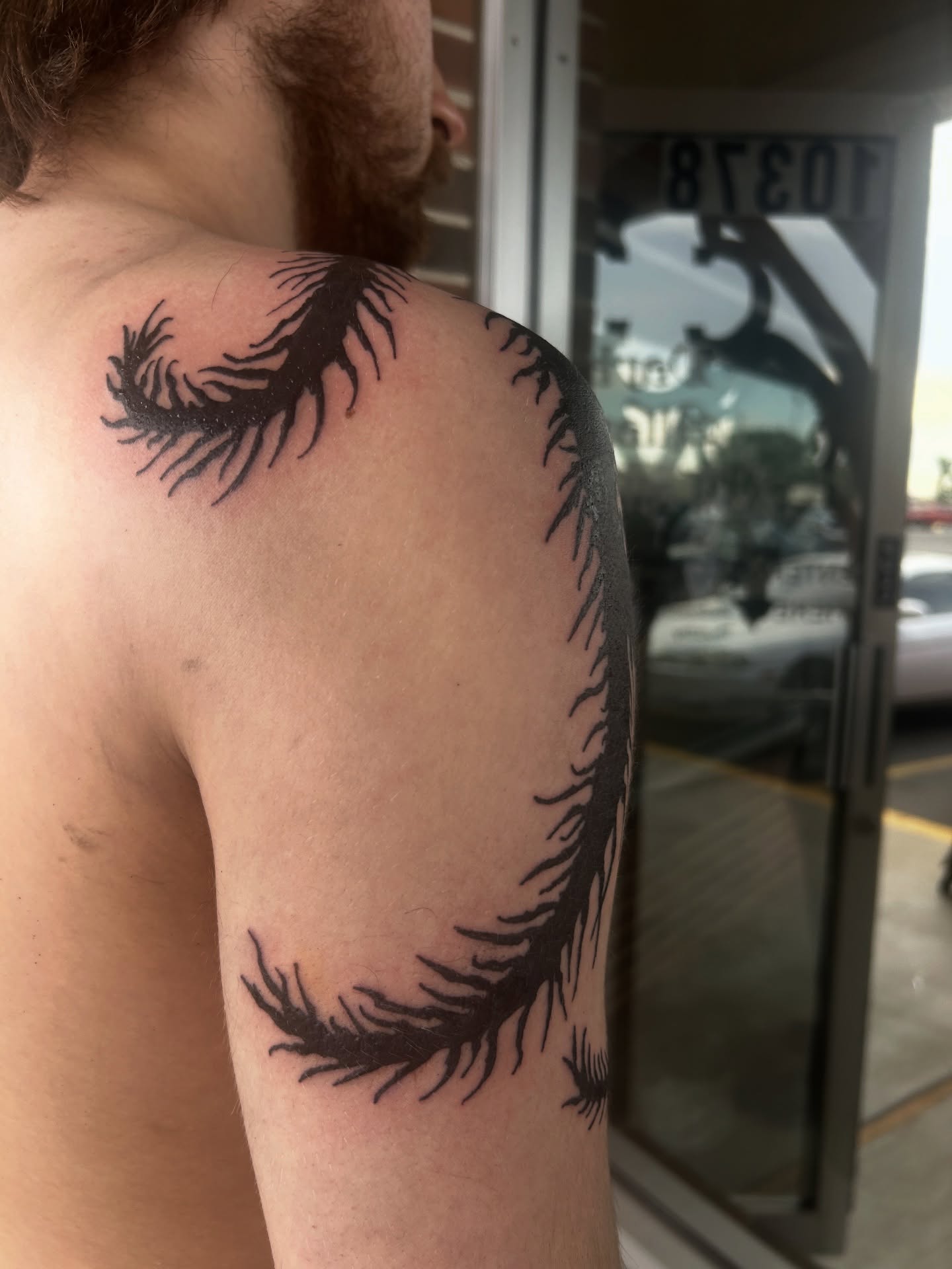 Tattoo by @dokkaebi_ink — black_and_grey