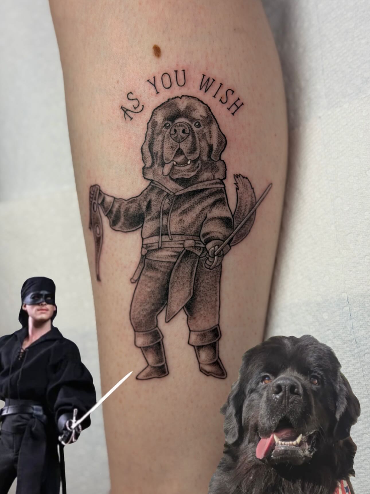Dog in armor realism tattoo on the forearm by Alison (Wise) Best