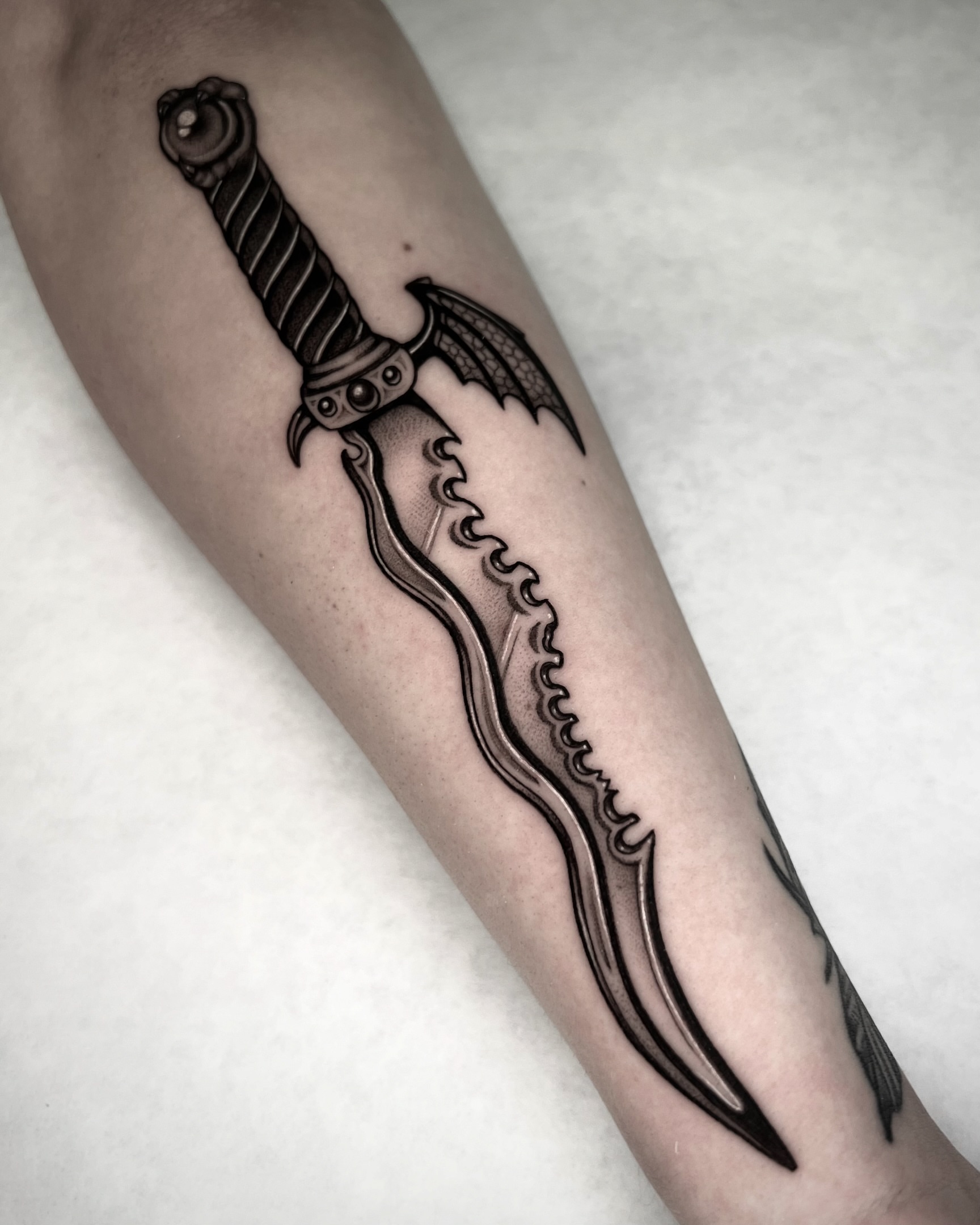 Tattoo by @caitybugink โ black_and_grey