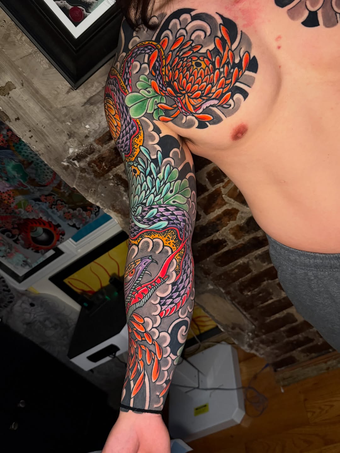 Tattoo by @old_man_rogers — japanese_irezumi, black_and_grey