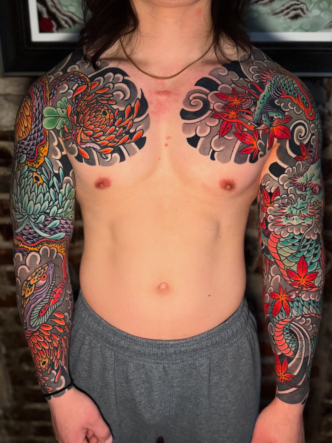 Tattoo by @old_man_rogers — japanese_irezumi, black_and_grey