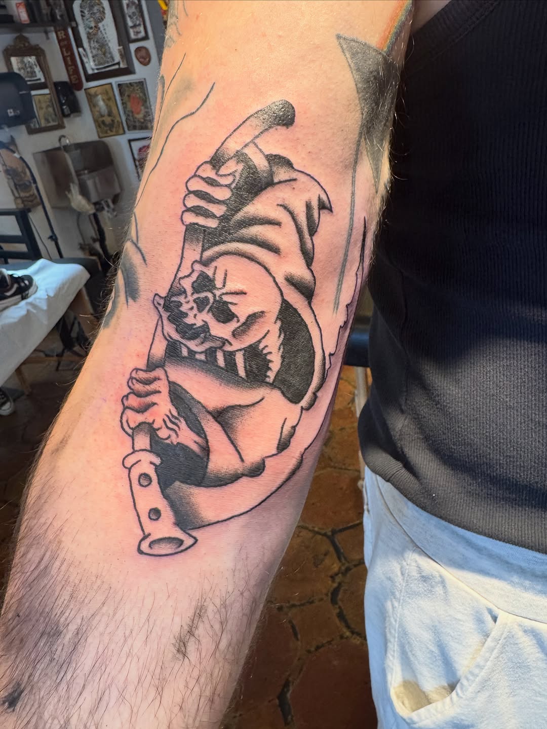 Tattoo by @tallboytatts — american_traditional, black_and_grey
