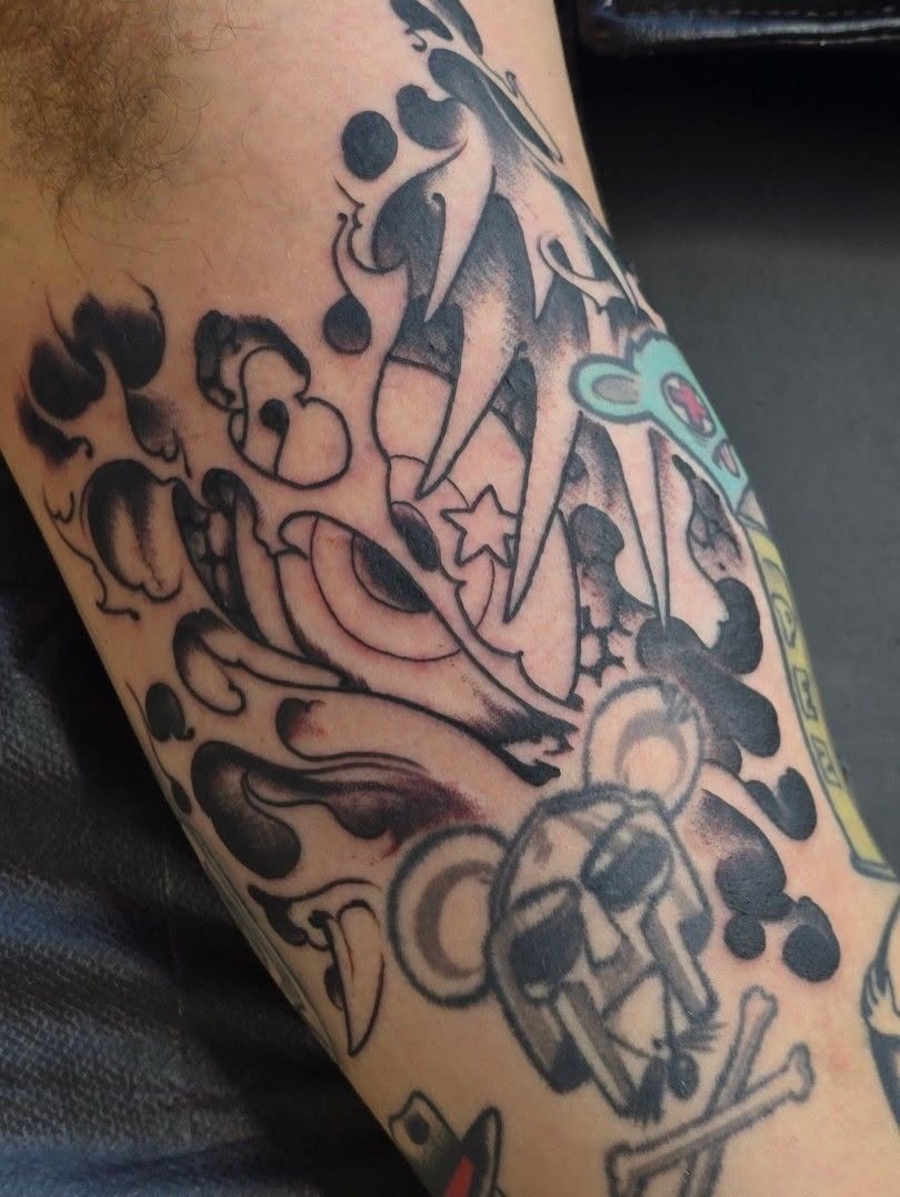 Tattoo by @tallboytatts — new_school, black_and_grey
