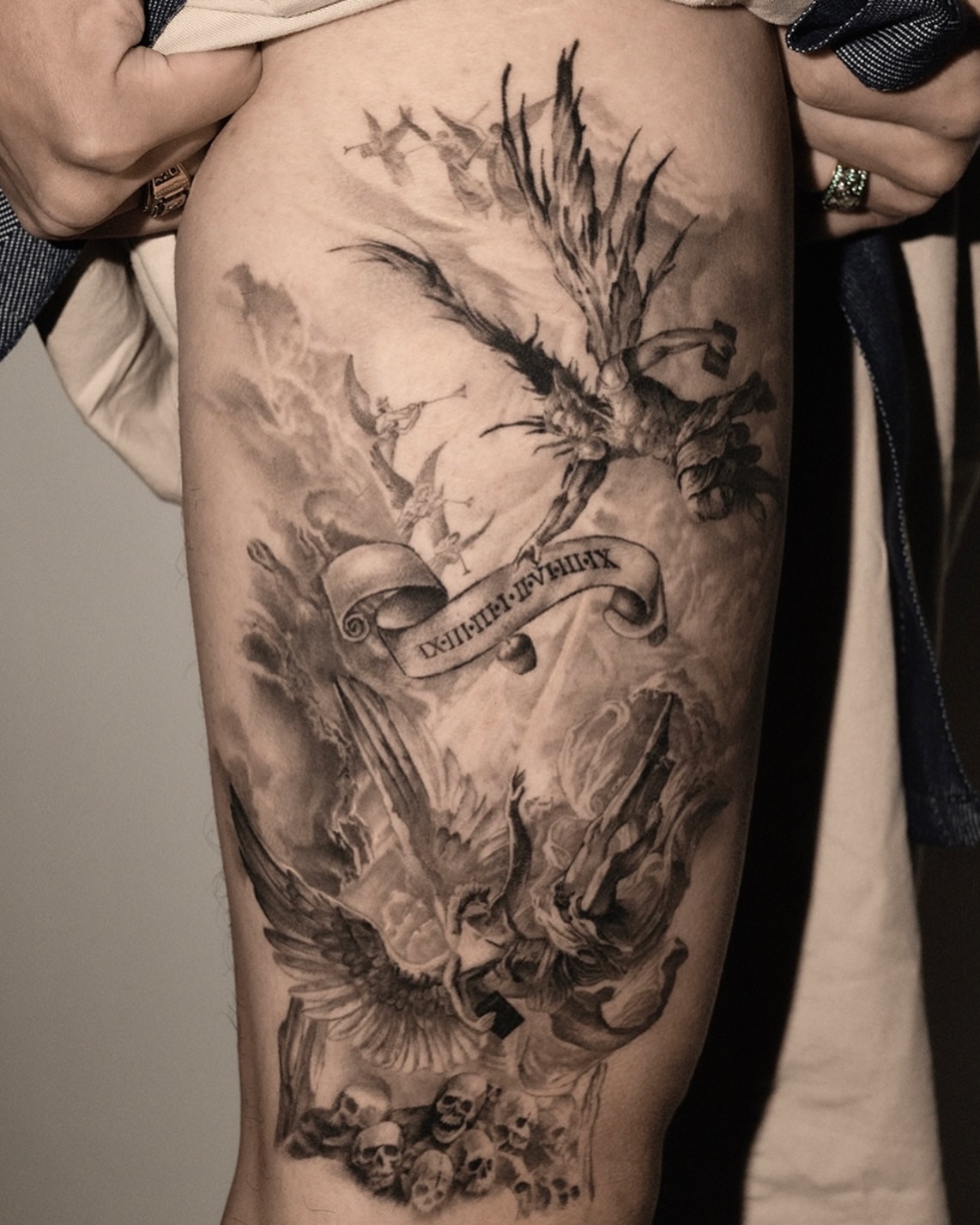 Tattoo by @tattooer_amu — black_and_grey, realism