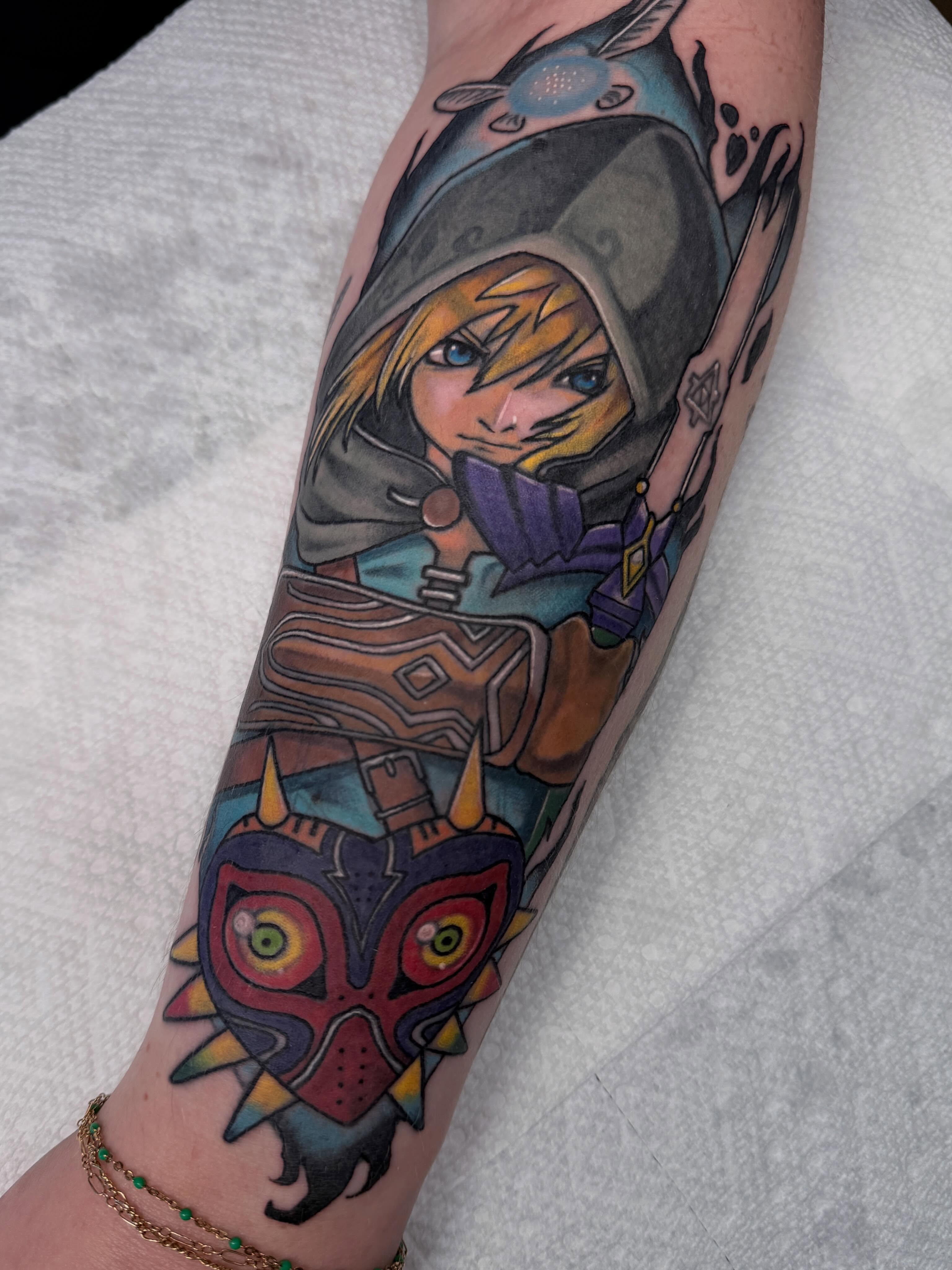 Link and Majora's Mask anime tattoo on the forearm by 🦋ｊｅｓｓｉｃａ  f  o  x🦋, Nashville, Tennessee