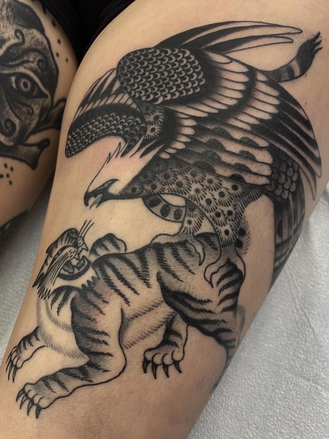 Tattoo by @abbyroseestes — japanese_irezumi, black_and_grey