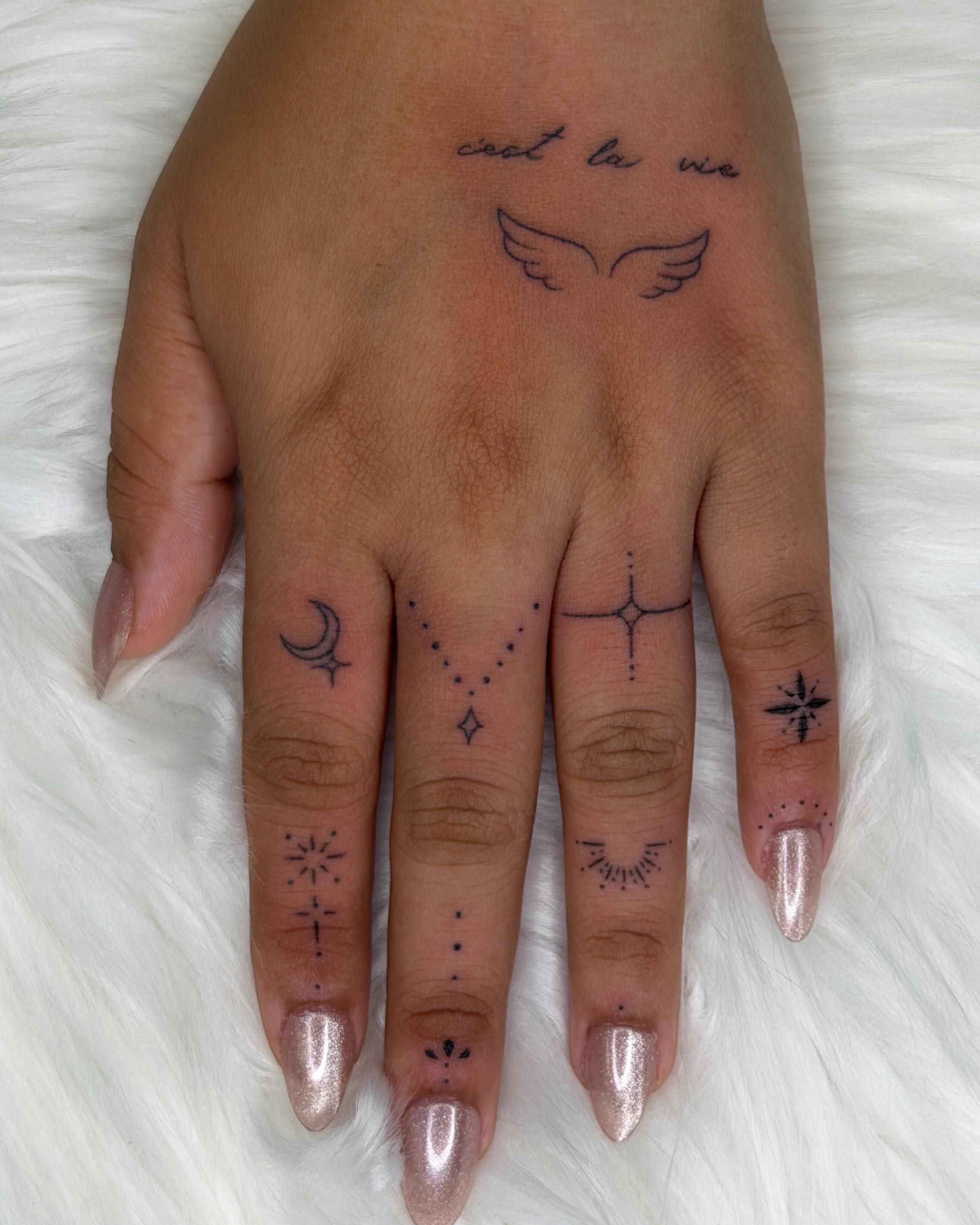 Tattoo by @inkbytheresa — dotwork, geometric