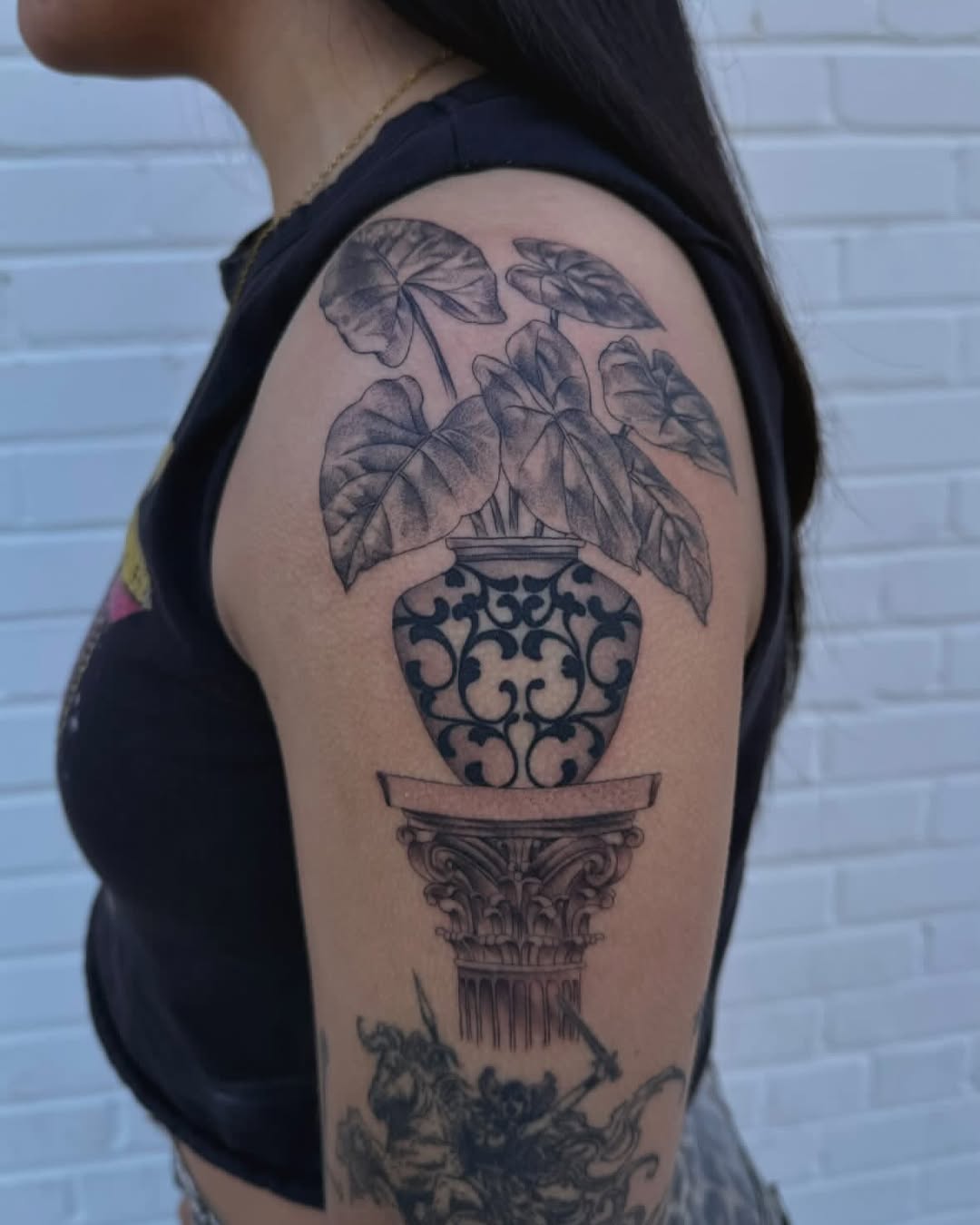 Tattoo by @krystaltattoo — black_and_grey, realism
