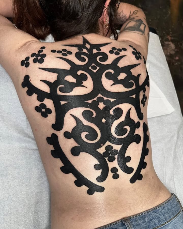 Tattoo by @krystaltattoo — blackwork, ornamental