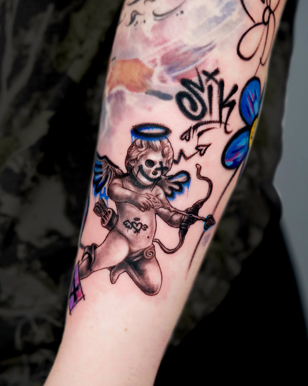 Tattoo by @tattooist_yeye — black_and_grey, trash_polka