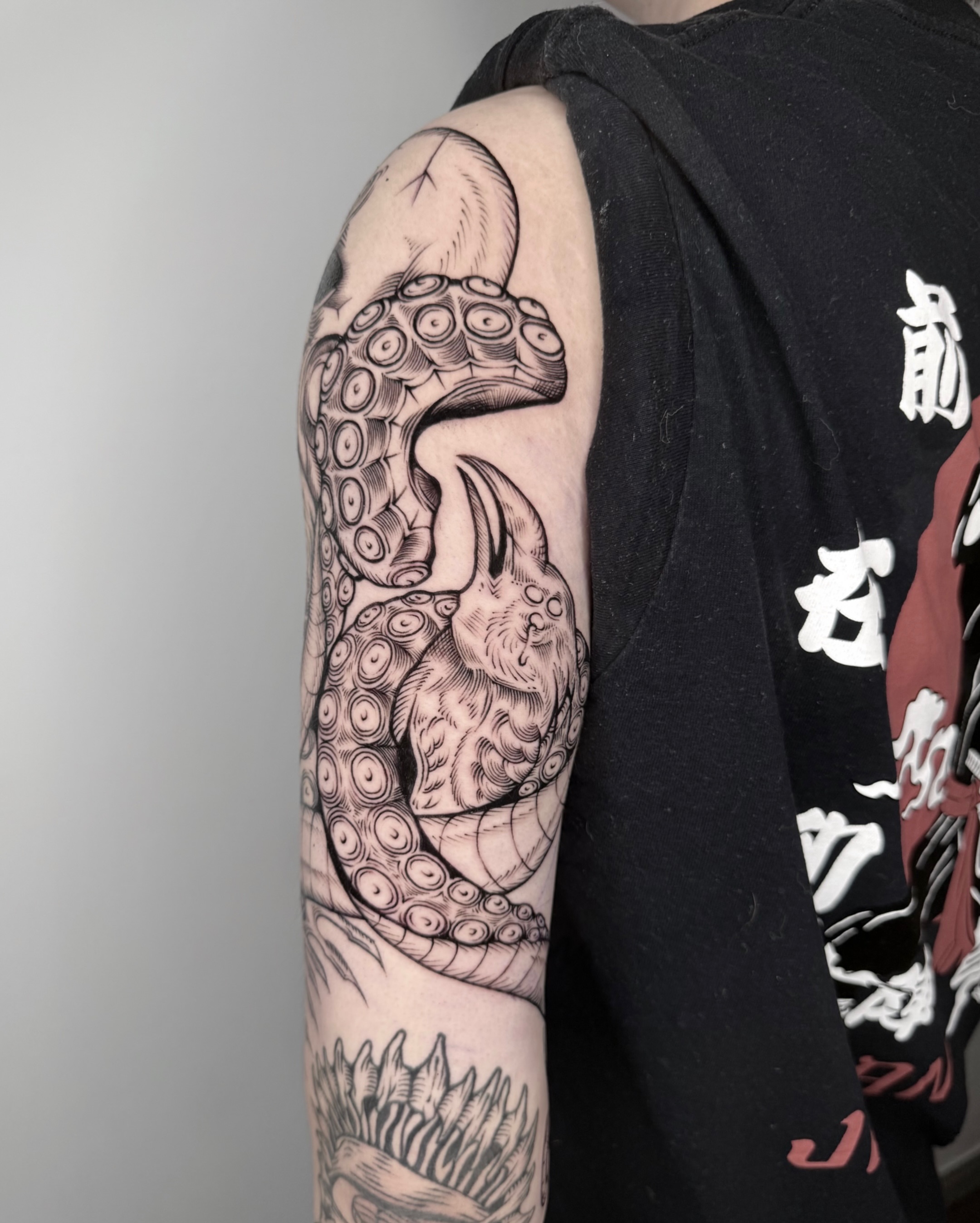 Tattoo by @mimo_tattooist__ — black_and_grey