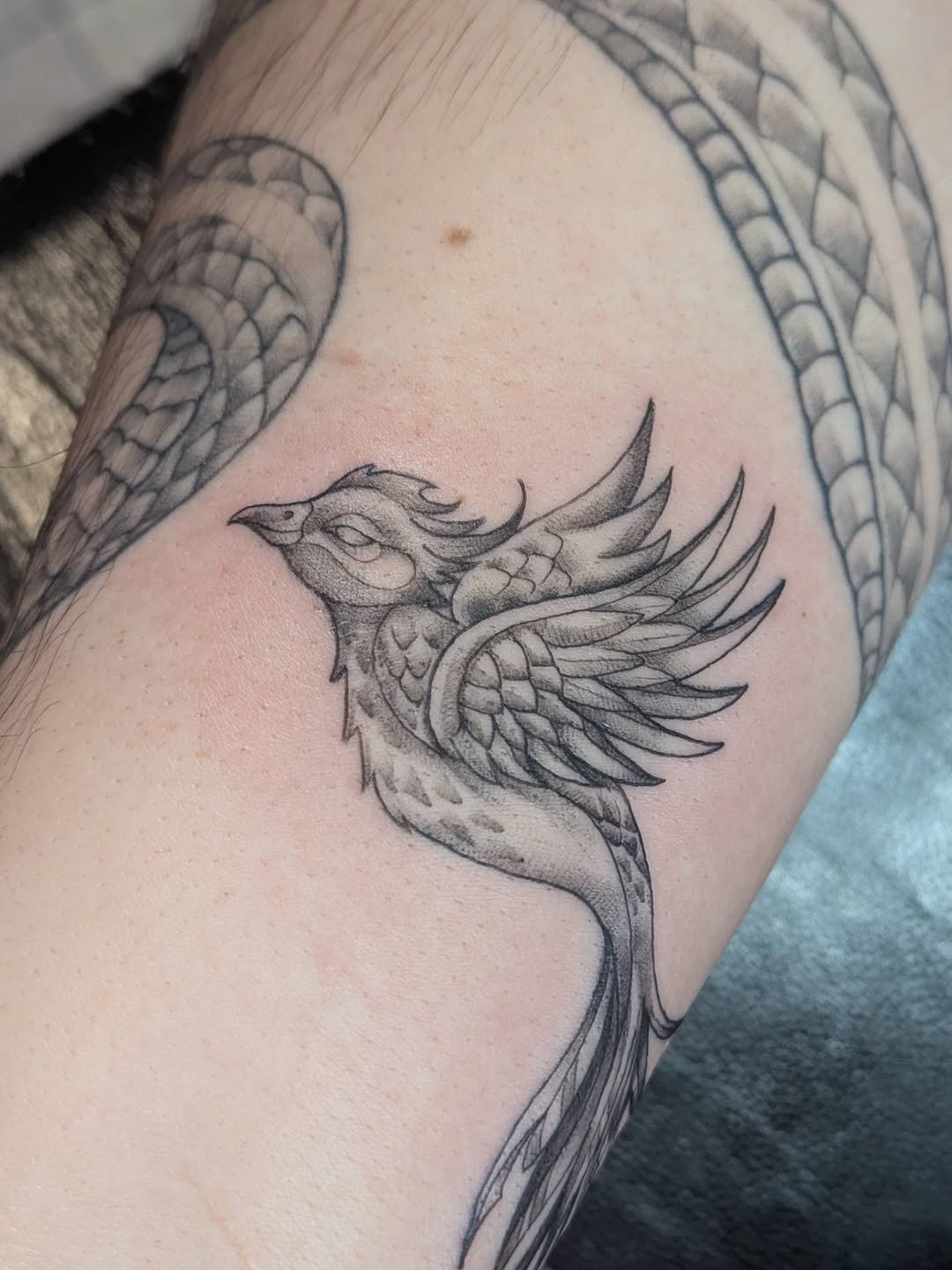 Tattoo by @electricpagan — black_and_grey, realism