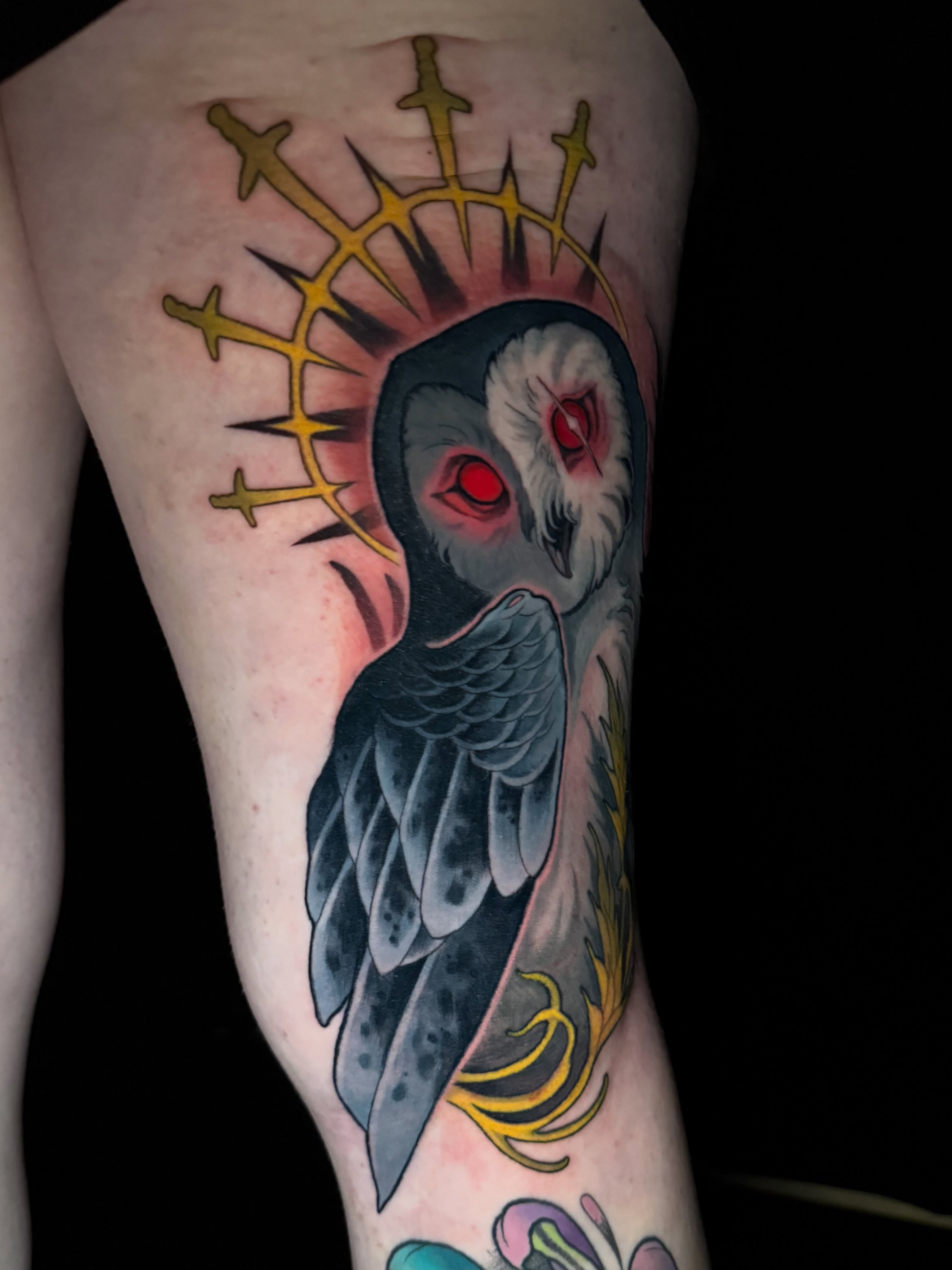 Tattoo by @krissy.carnage — american_traditional, dark_realism