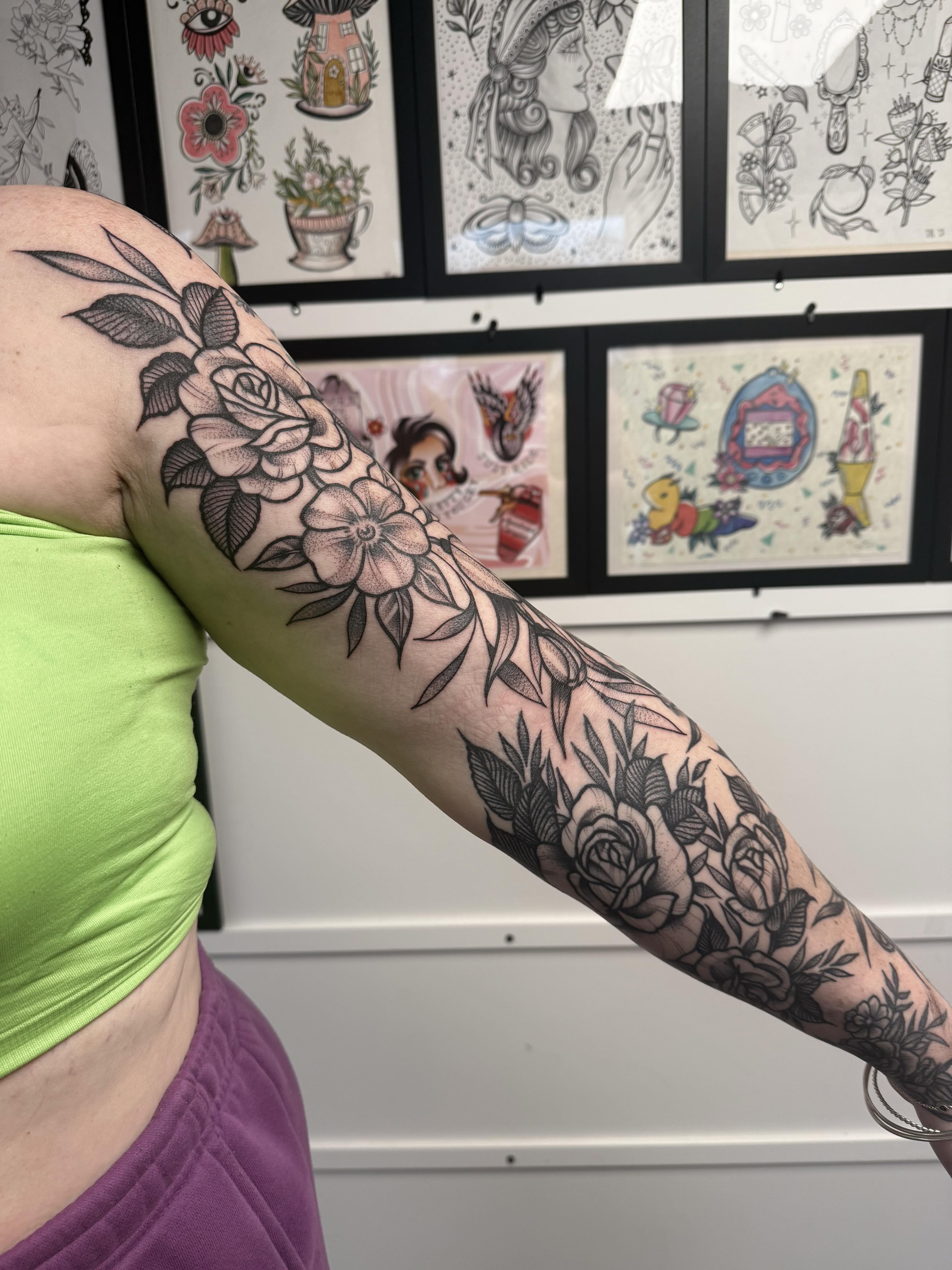 Tattoo by @inkedbydelaney — american_traditional, black_and_grey