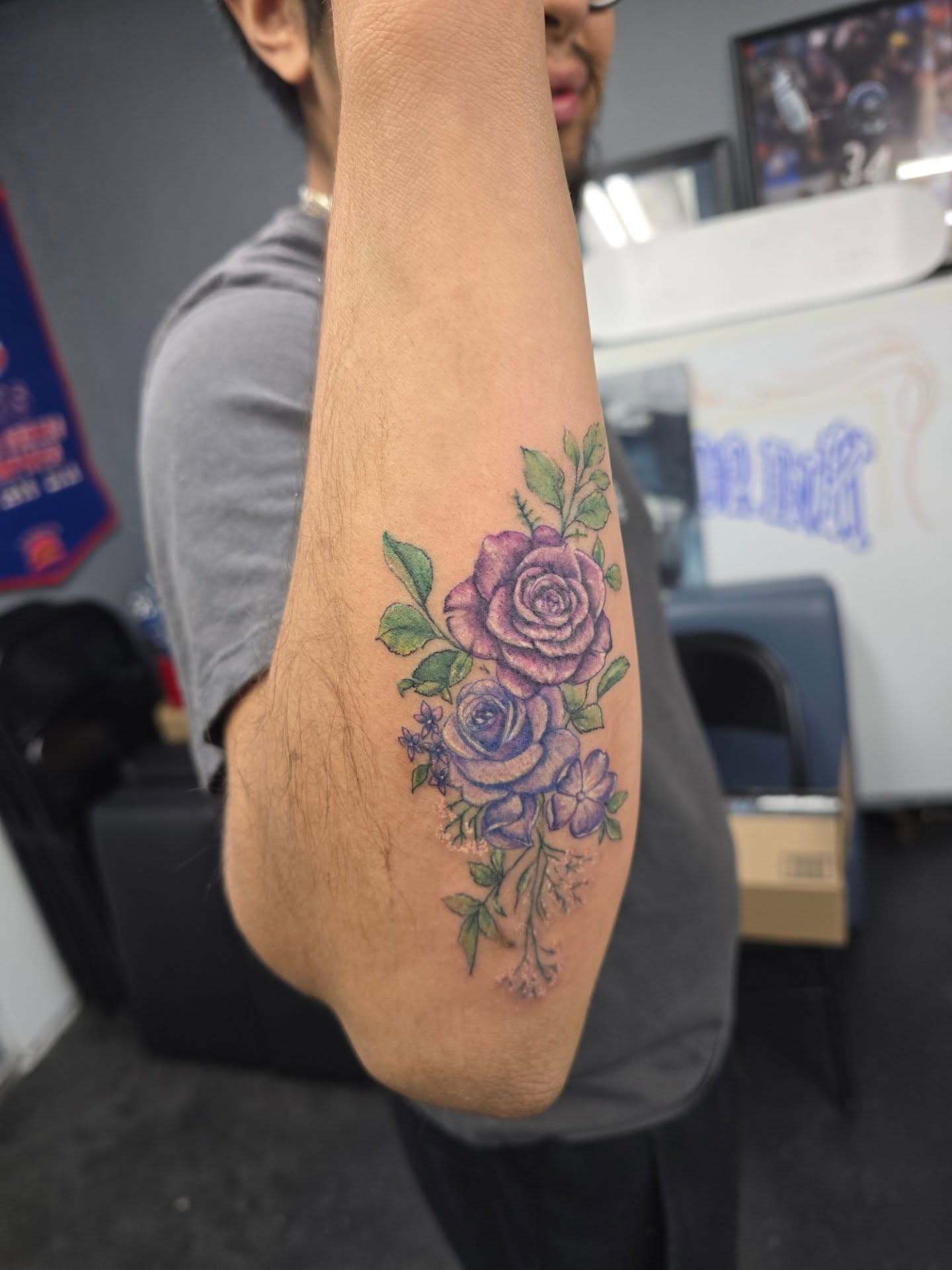 Roses realism tattoo on the forearm by Maddox Kitson🕷