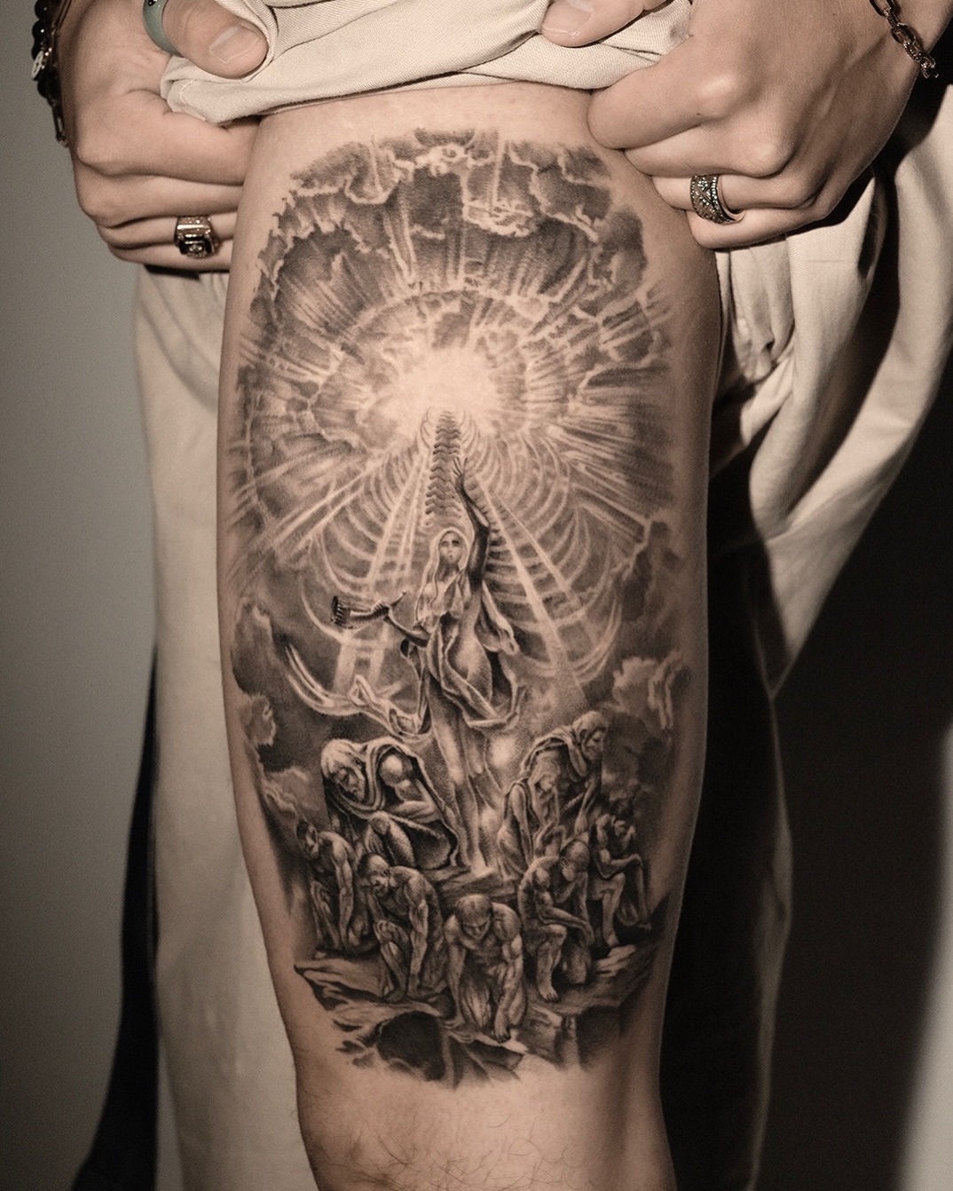 Tattoo by @tattooer_amu — black_and_grey, realism
