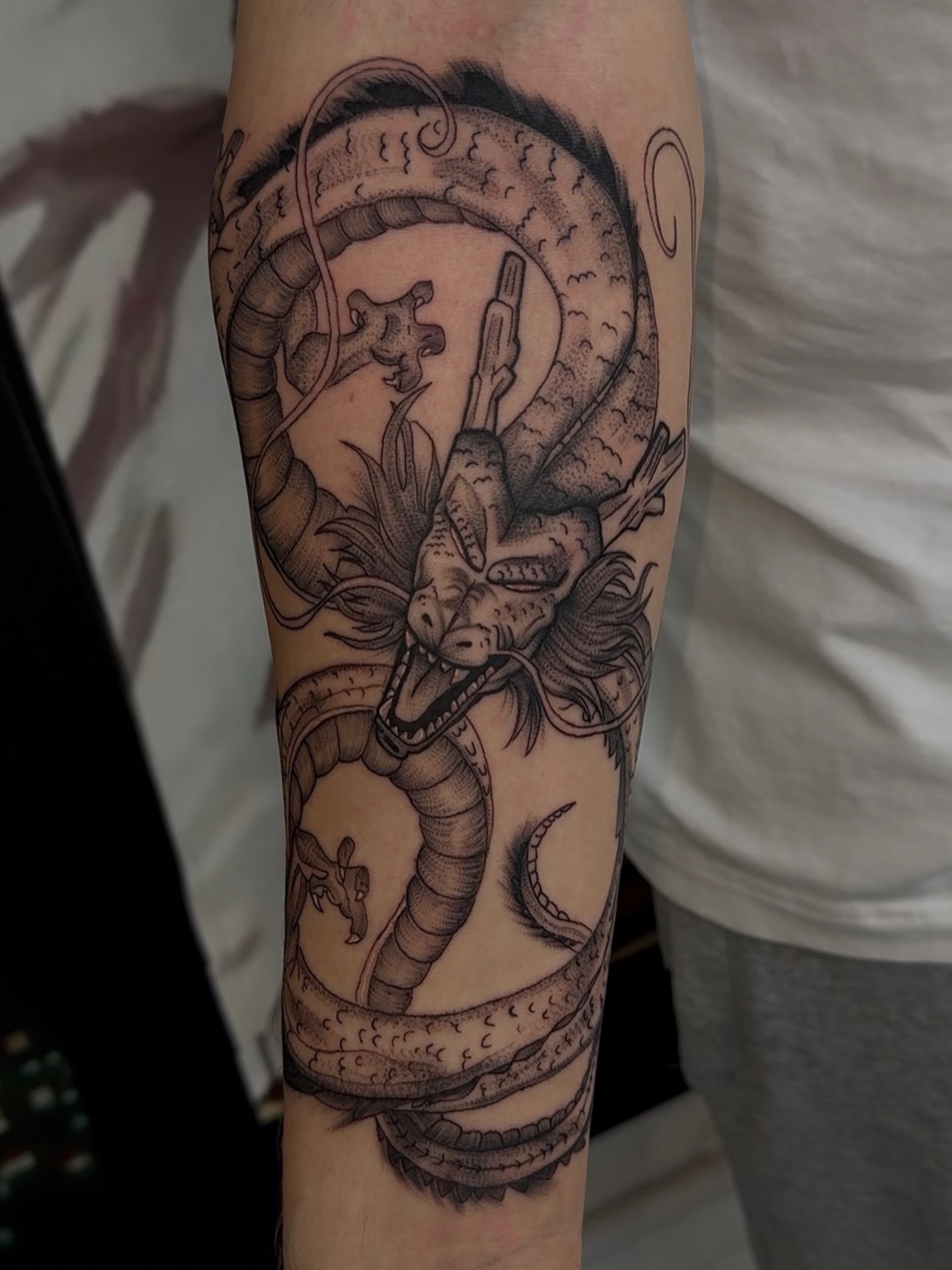 Tattoo by @tattsbykimbo — dotwork, realism