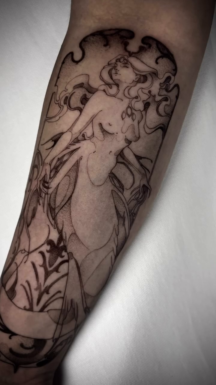 Tattoo by @reeslynn_tattoo — fine_line, black_and_grey
