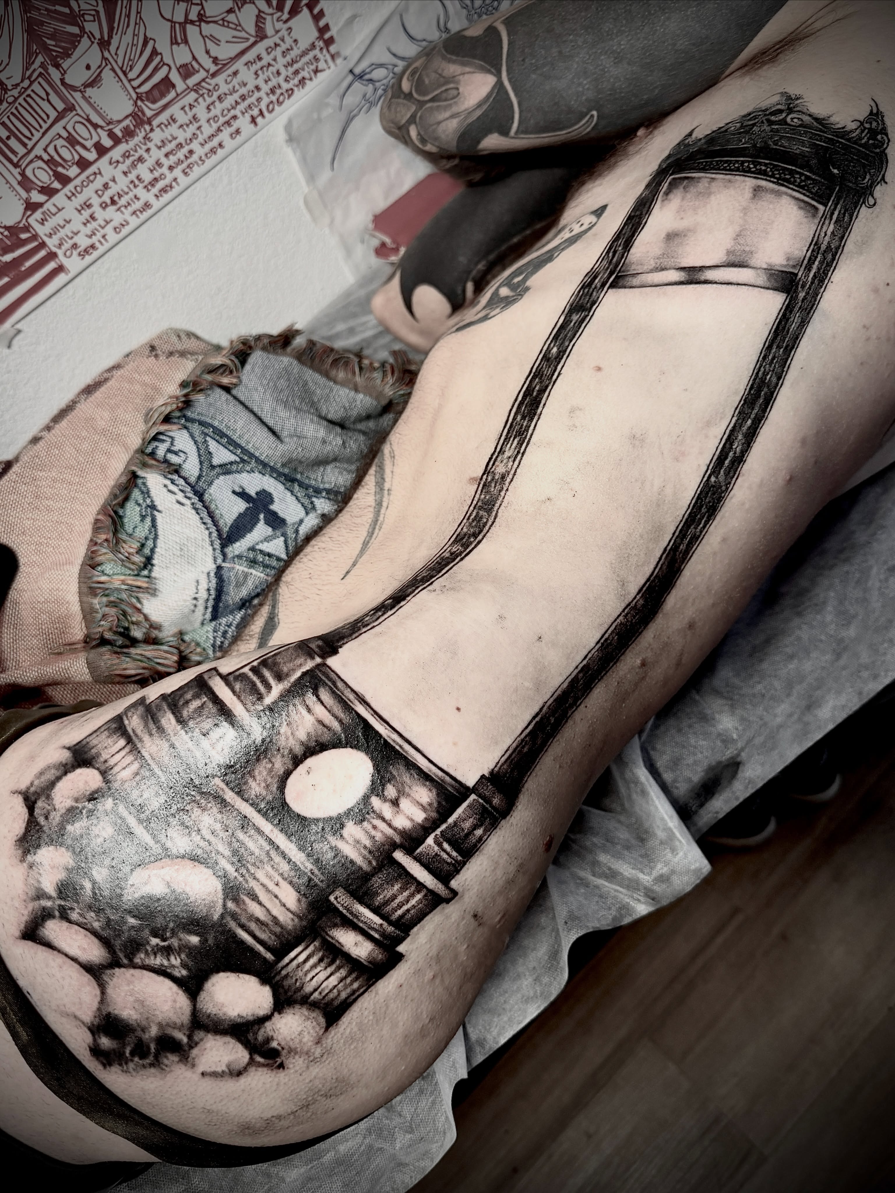 Tattoo by @hoodyink — black_and_grey, realism