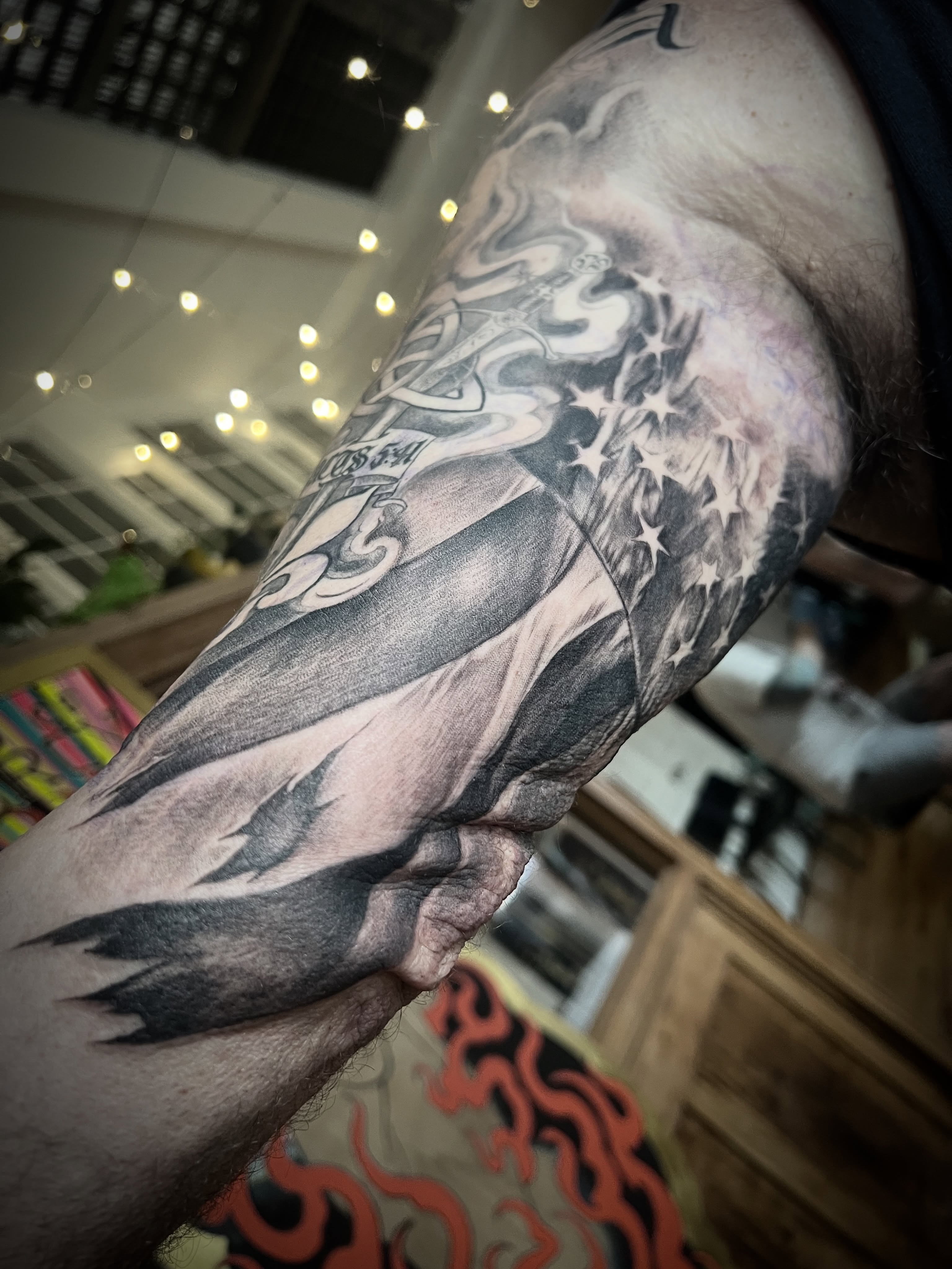 Tattoo by @osopolar_tattoos — black_and_grey