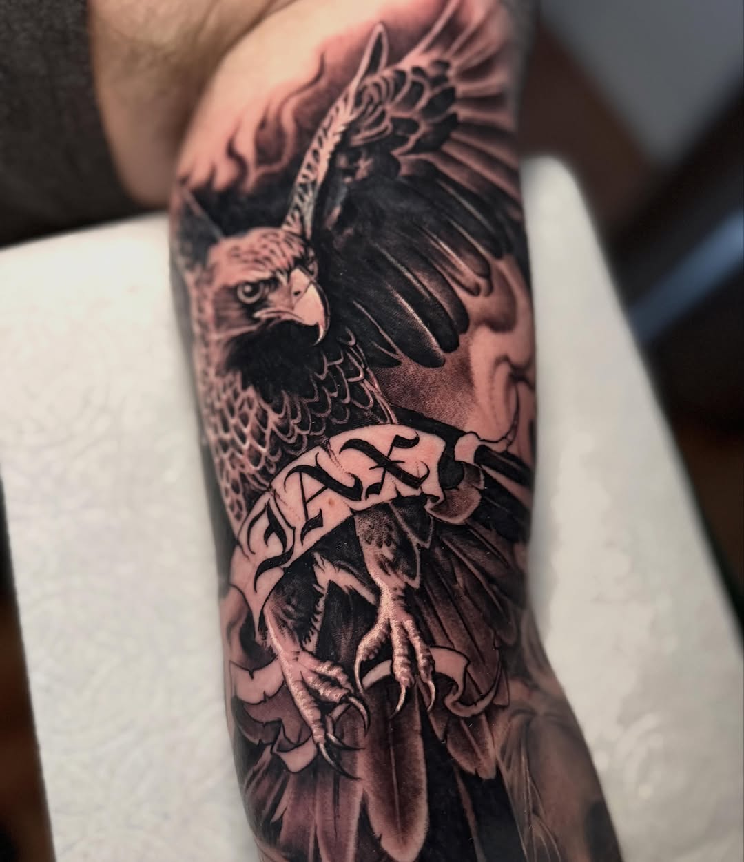 Tattoo by @gabejensentattoos — realism, black_and_grey
