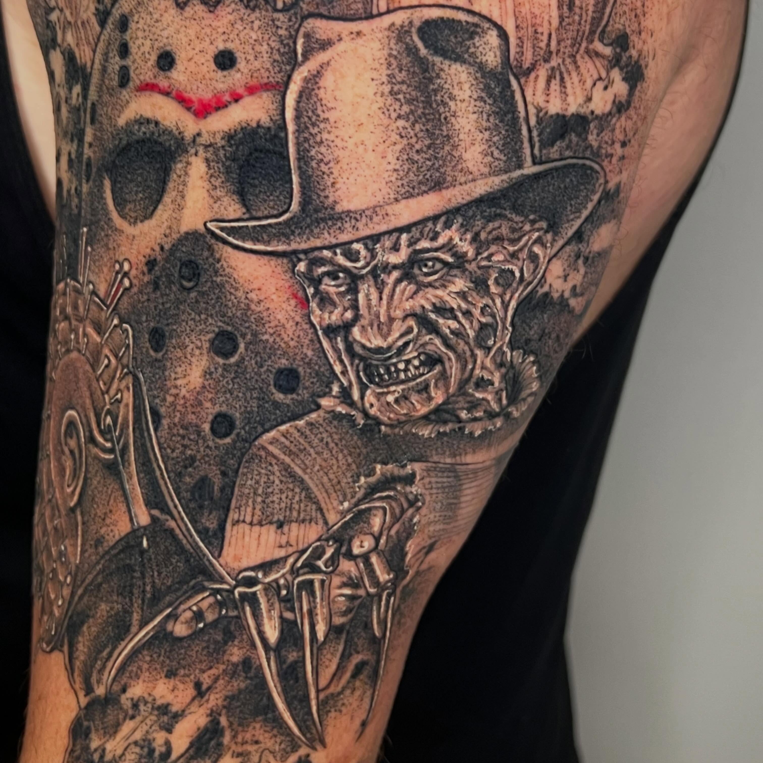 Tattoo by @tallartist — dotwork, realism