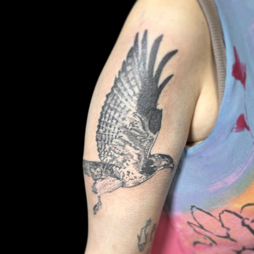 Tattoo by @theinkedfrog — black_and_grey