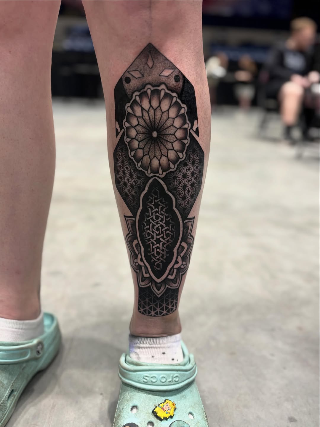 Tattoo by @tattoos_by_trav — geometric, dotwork
