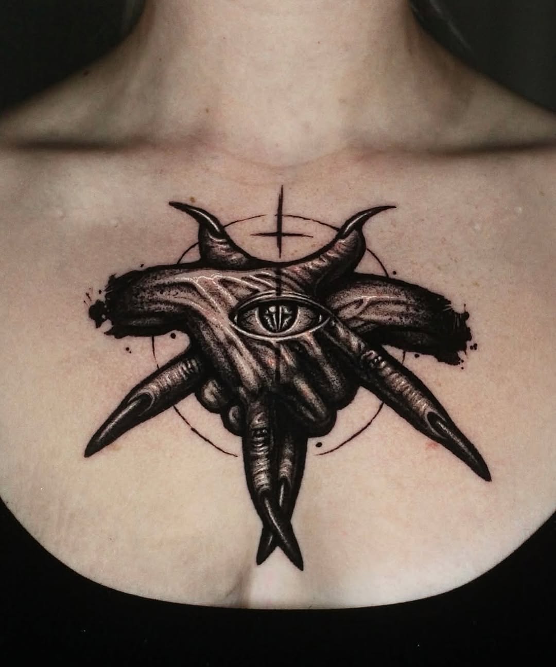 Tattoo by @h.black_ink — black_and_grey, dark_realism
