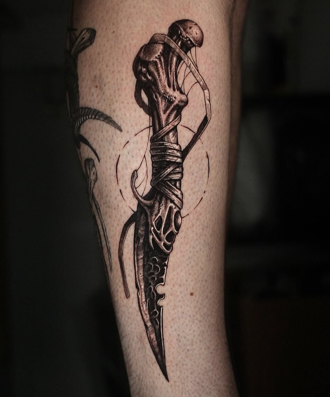 Tattoo by @h.black_ink — dark_realism, blackwork