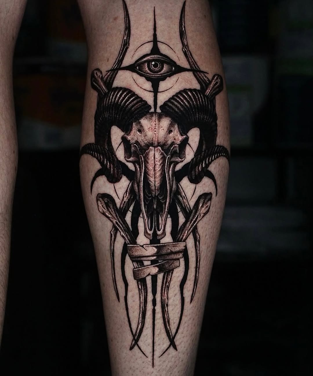 Tattoo by @h.black_ink — dark_realism, blackwork